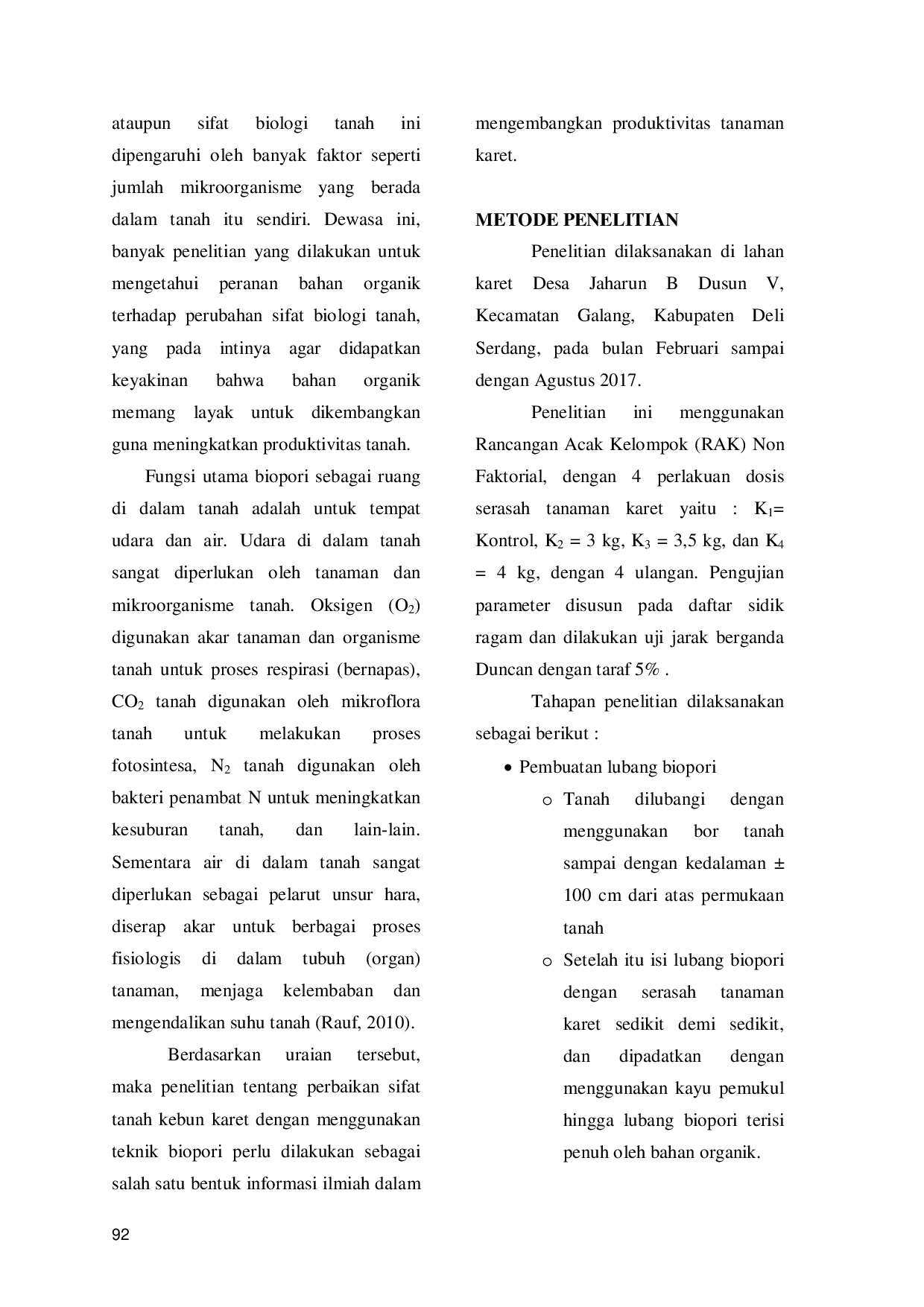 JURIS Perbaikan Sifat Biologi Tanah Perkebunan Karet Havea brasiliensis Dengan Menggunakan Teknik Biopori