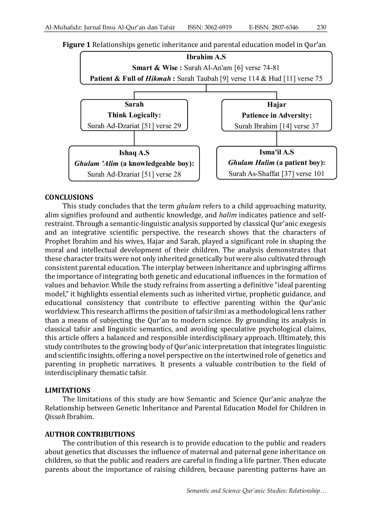 JURIS Semantic and Science Qur anic Studies Relationship Genetic Inheritance and Parental Education Model for Children in Qissah Ibrahim