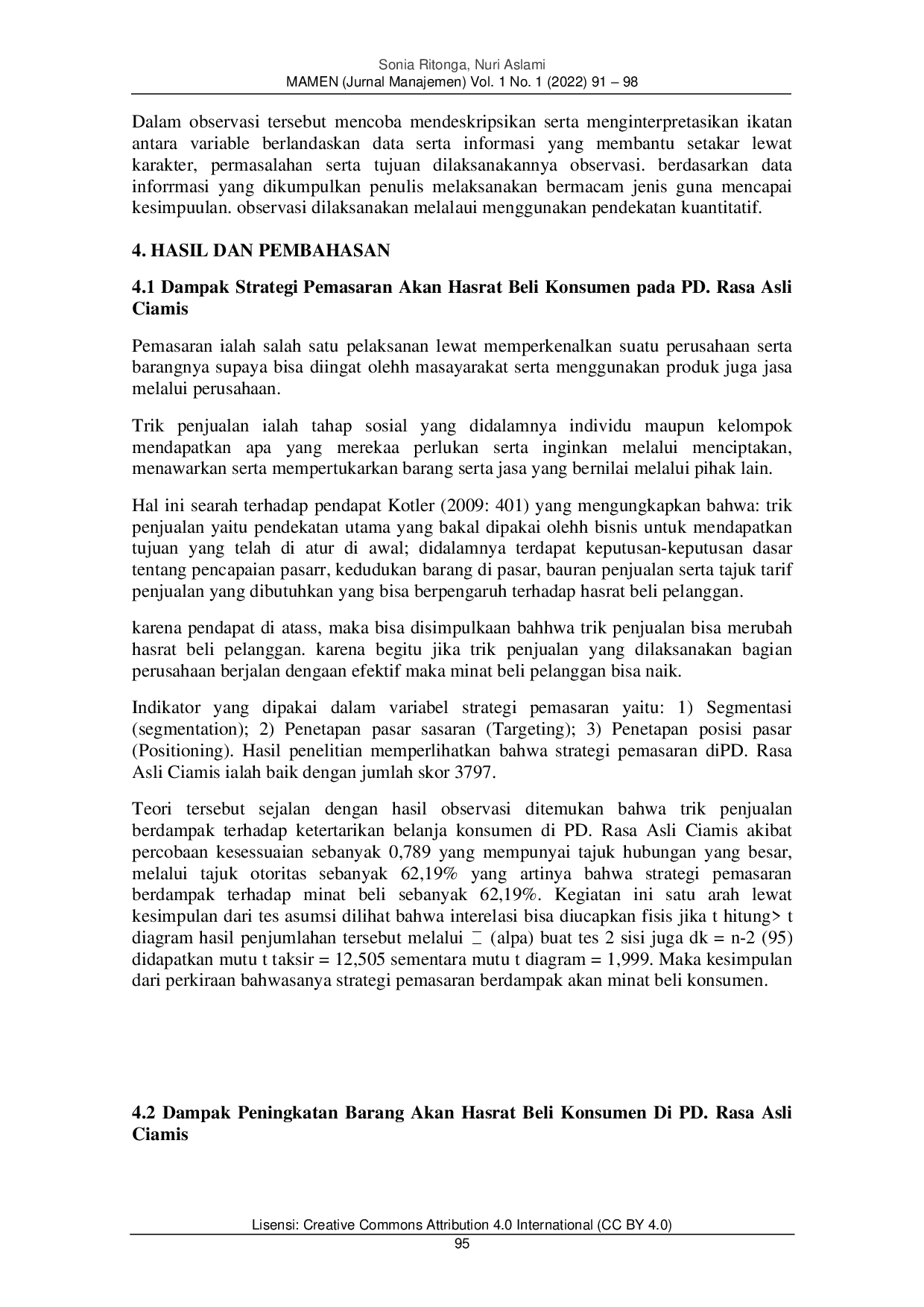 JURIS Dampak Strategi Penjualan Dan Pengembangan Produk Terhadap Minat Beli