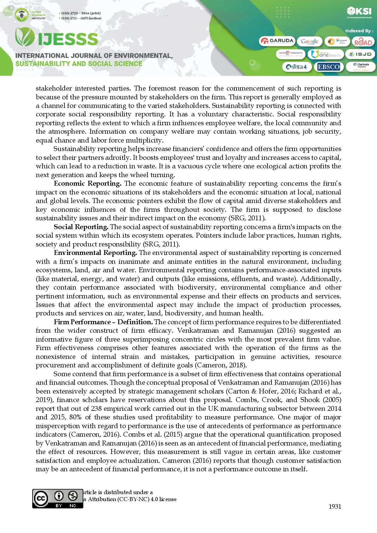 juris Sustainability Disclosure and Performance of Quoted Oil Gas Companies in Nigeria