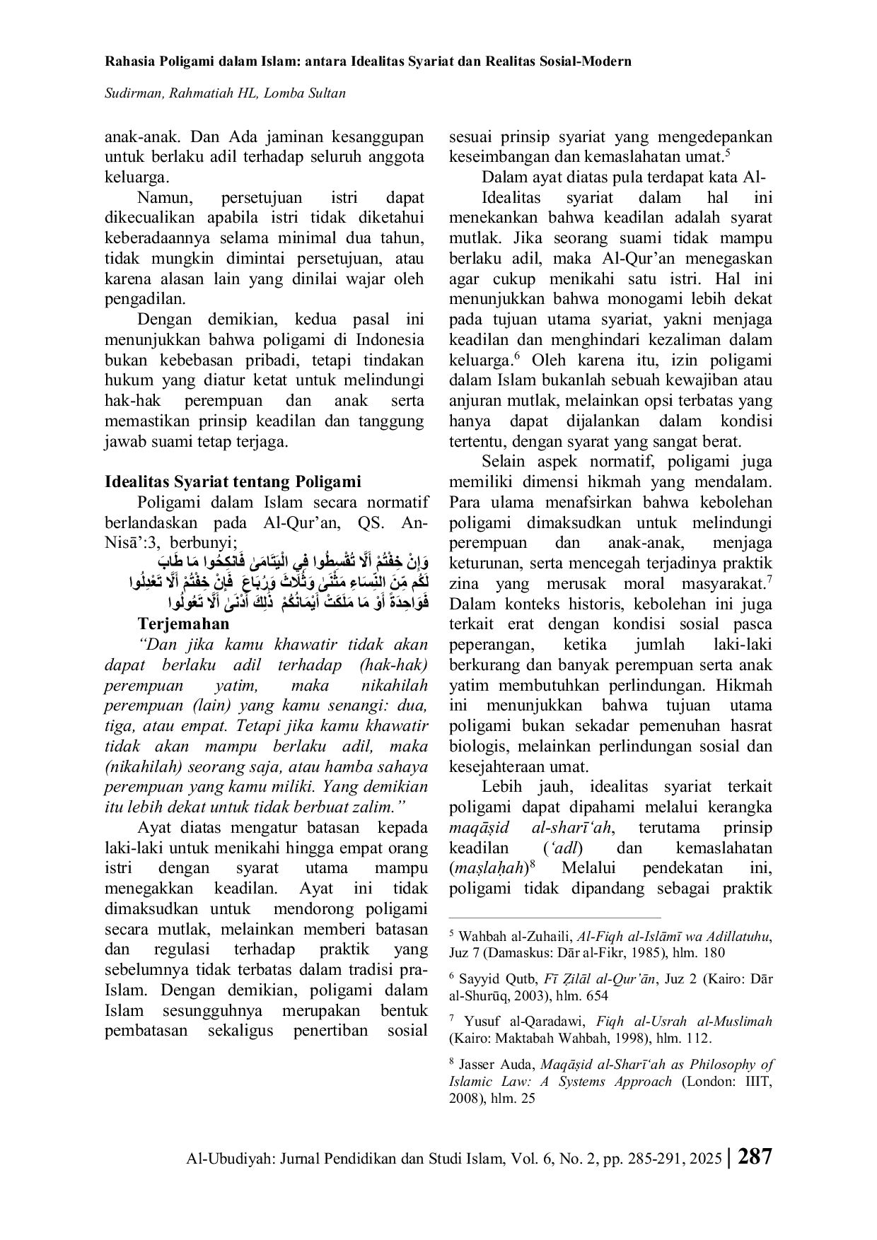 JURIS Rahasia Poligami dalam Islam antara Idealitas Syariat dan Realitas Sosial Modern