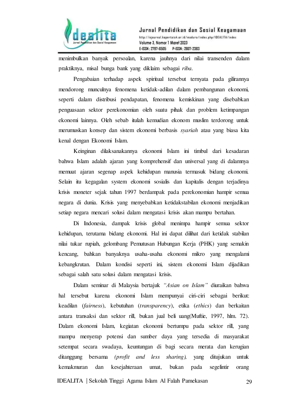 JURIS Upaya Pemberdayaan Ekonomi Umat BMT Sidogiri Cabang Legung Dalam Tinjauan Hukum Islam