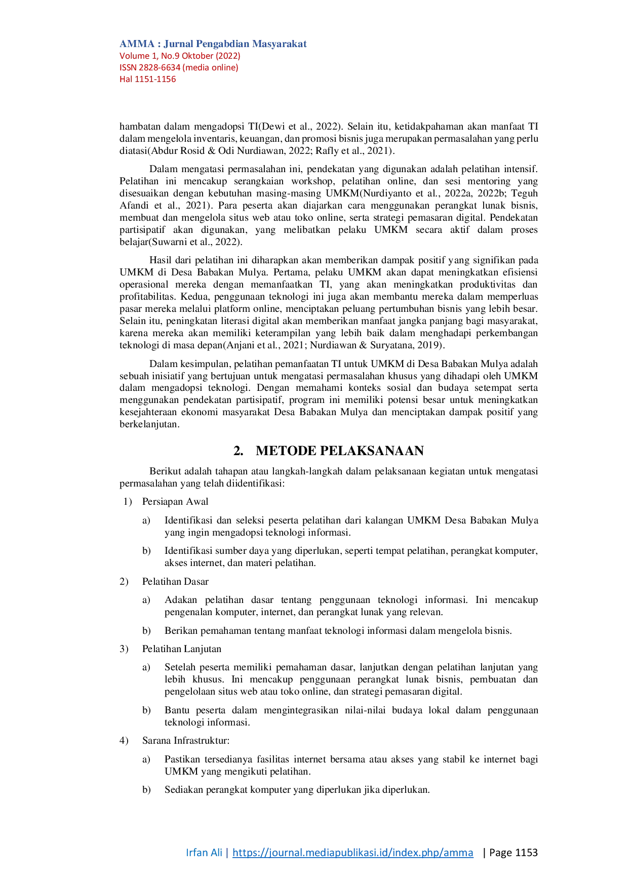 JURIS Pemberdayaan UMKM Desa Babakan Mulya Kuningan Melalui Pelatihan Pemanfaatan Teknologi Informasi