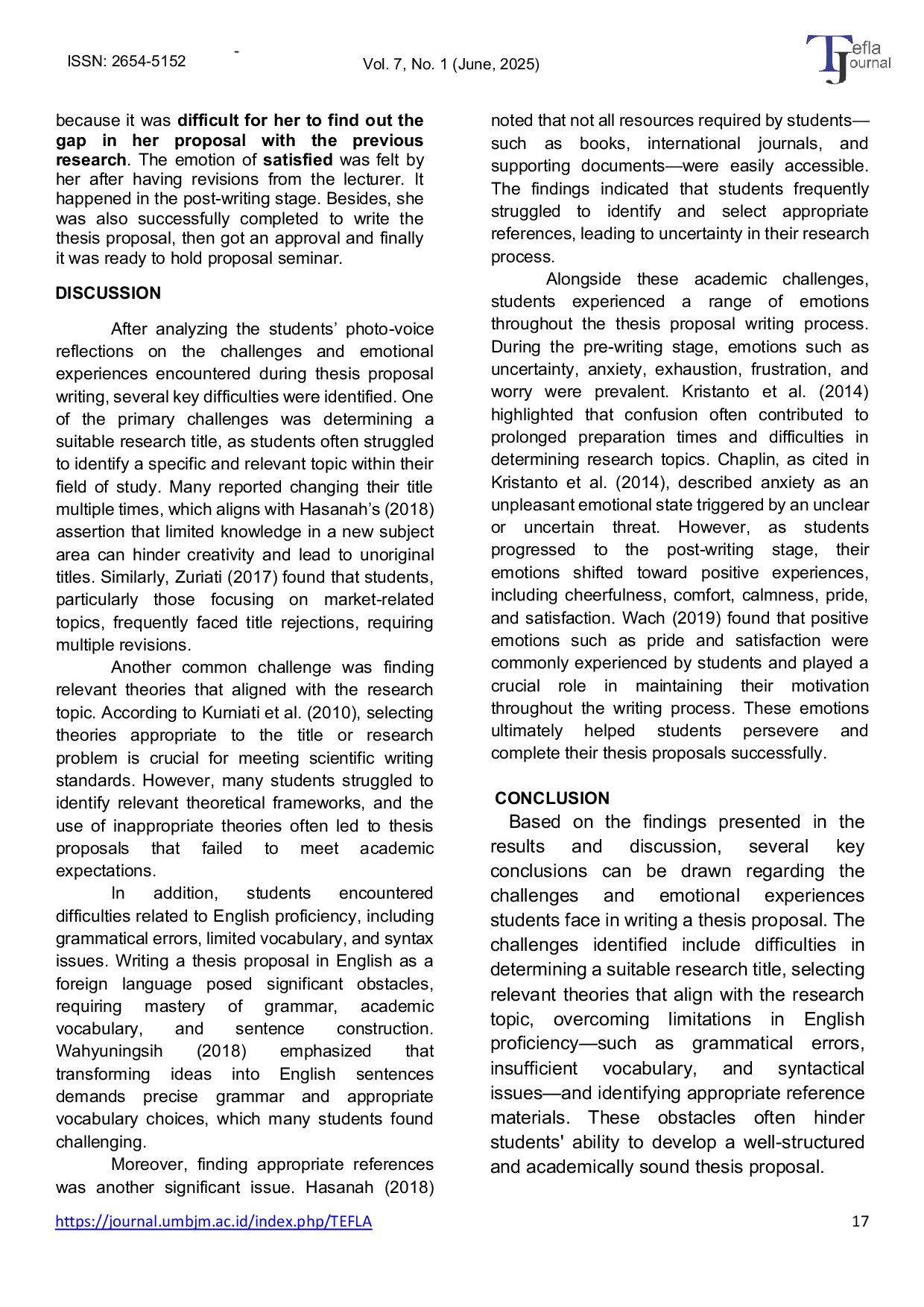 JURIS Visualizing Students Challenges and Emotions in Thesis Proposal Writing A Photo Voice Study