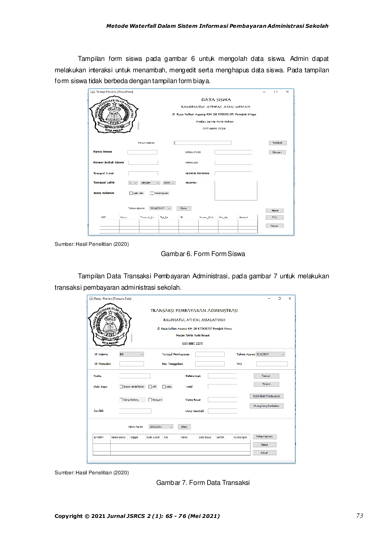 JURIS Metode Waterfall Dalam Sistem Informasi Pembayaran Administrasi Sekolah