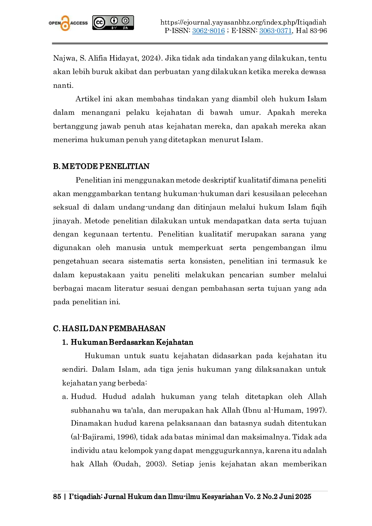 JURIS Penyelesaian Tindak Pidana Yang Dilakukan Oleh Anak Di Bawah Umur Perspektif Fiqh Jinayah