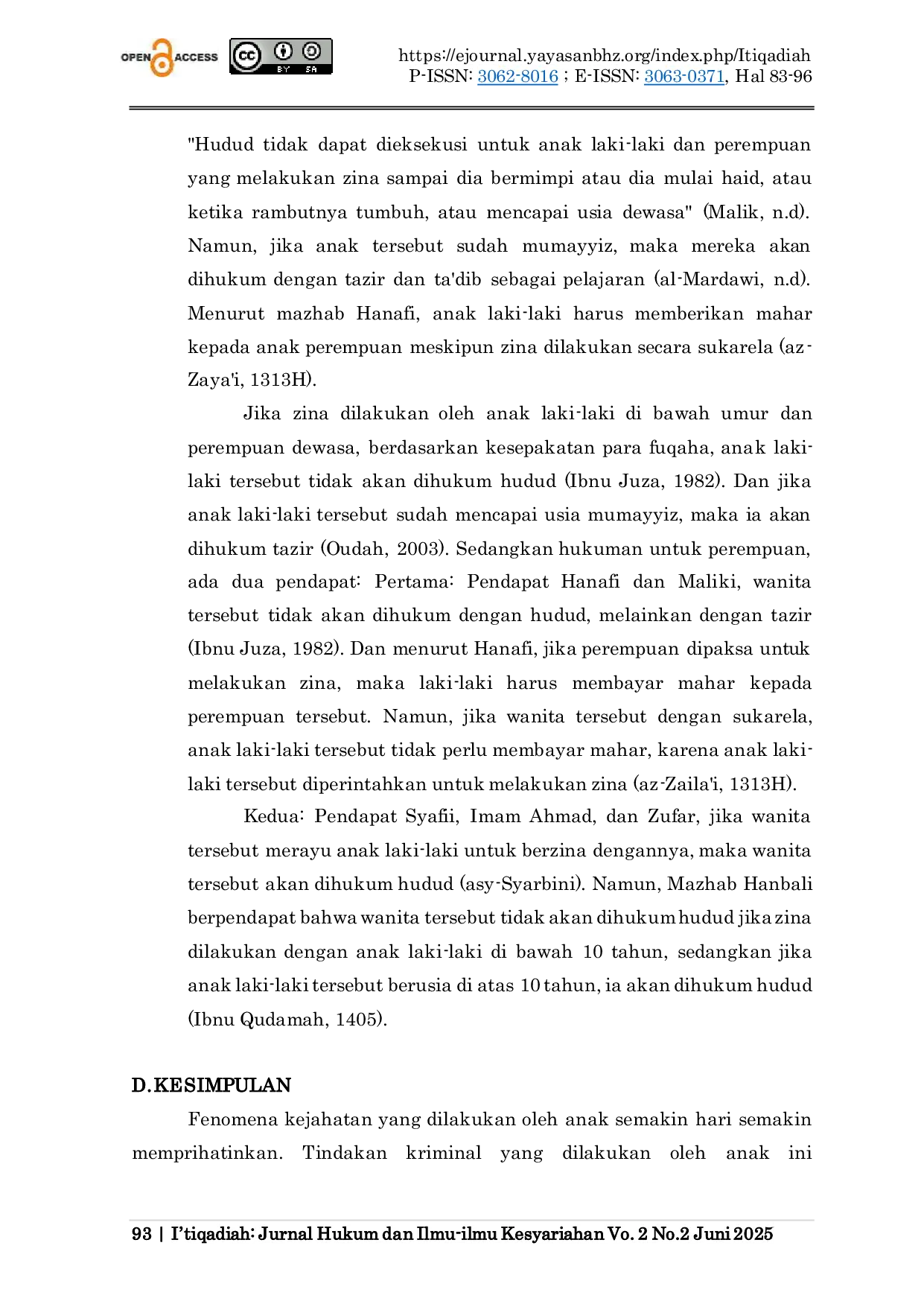 JURIS Penyelesaian Tindak Pidana Yang Dilakukan Oleh Anak Di Bawah Umur Perspektif Fiqh Jinayah