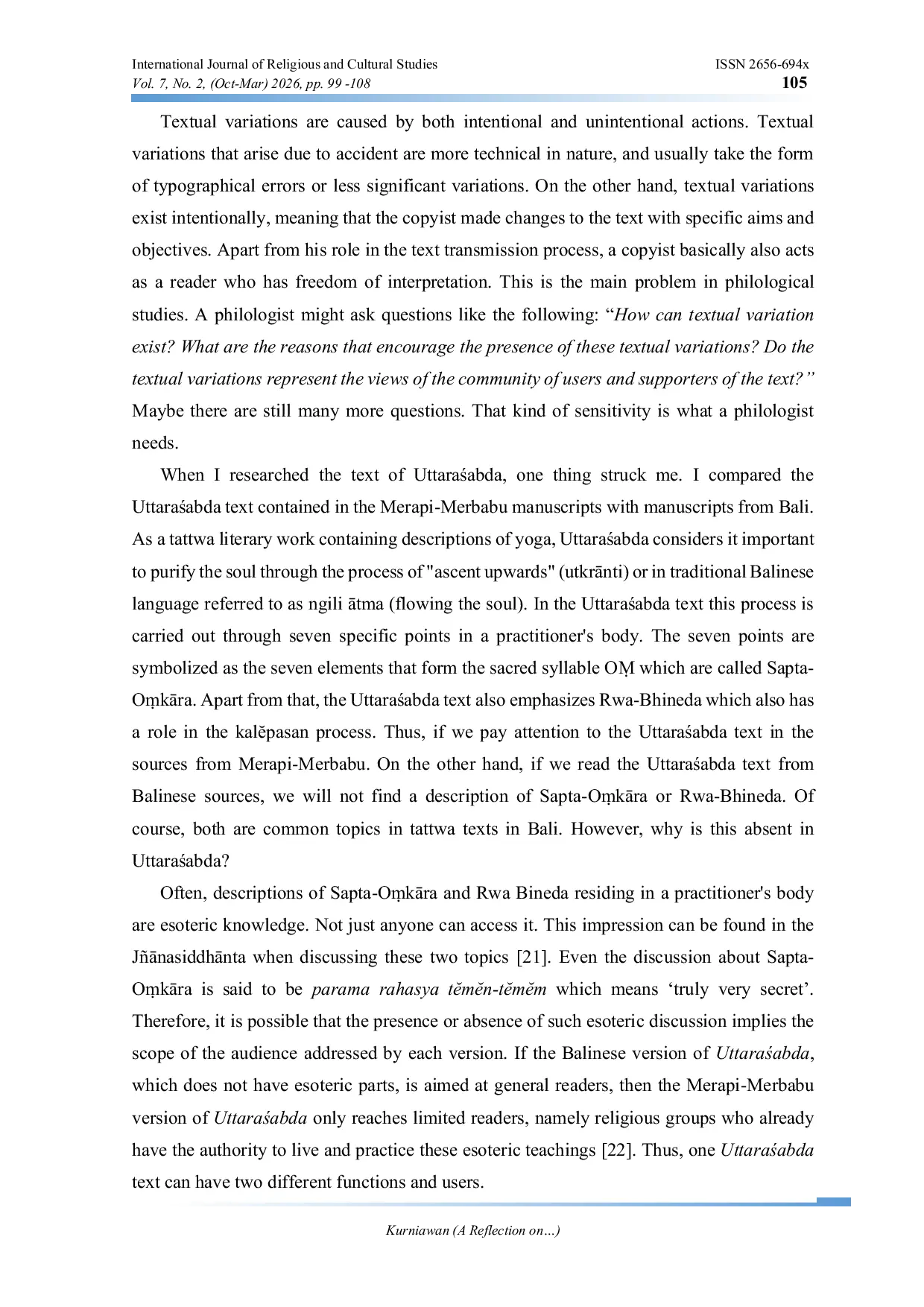 JURIS A Reflection on the Merapi Merbabu Manuscripts