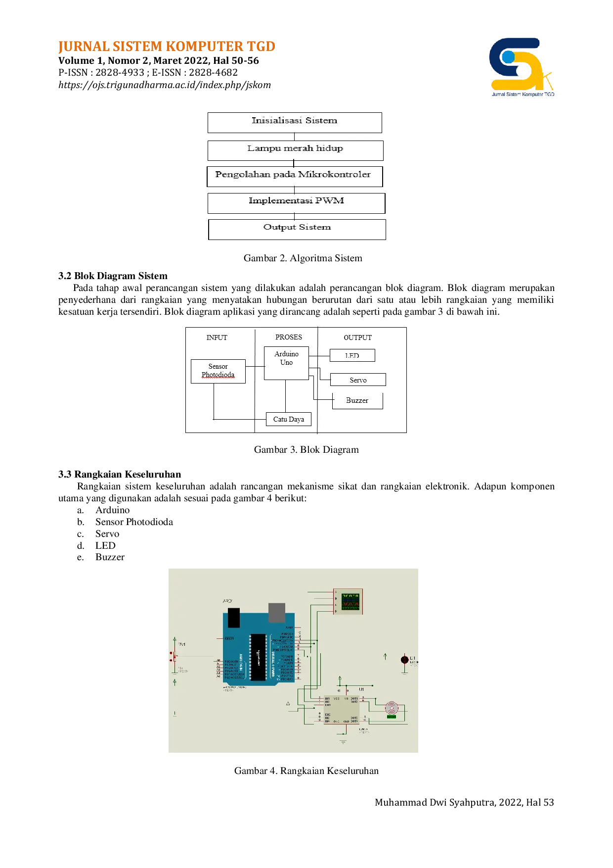 JURIS Rancang Bangun Palang Otomatis Zebra Cross Menggunakan Metode Pulse Width Modulation Berbasis Arduino