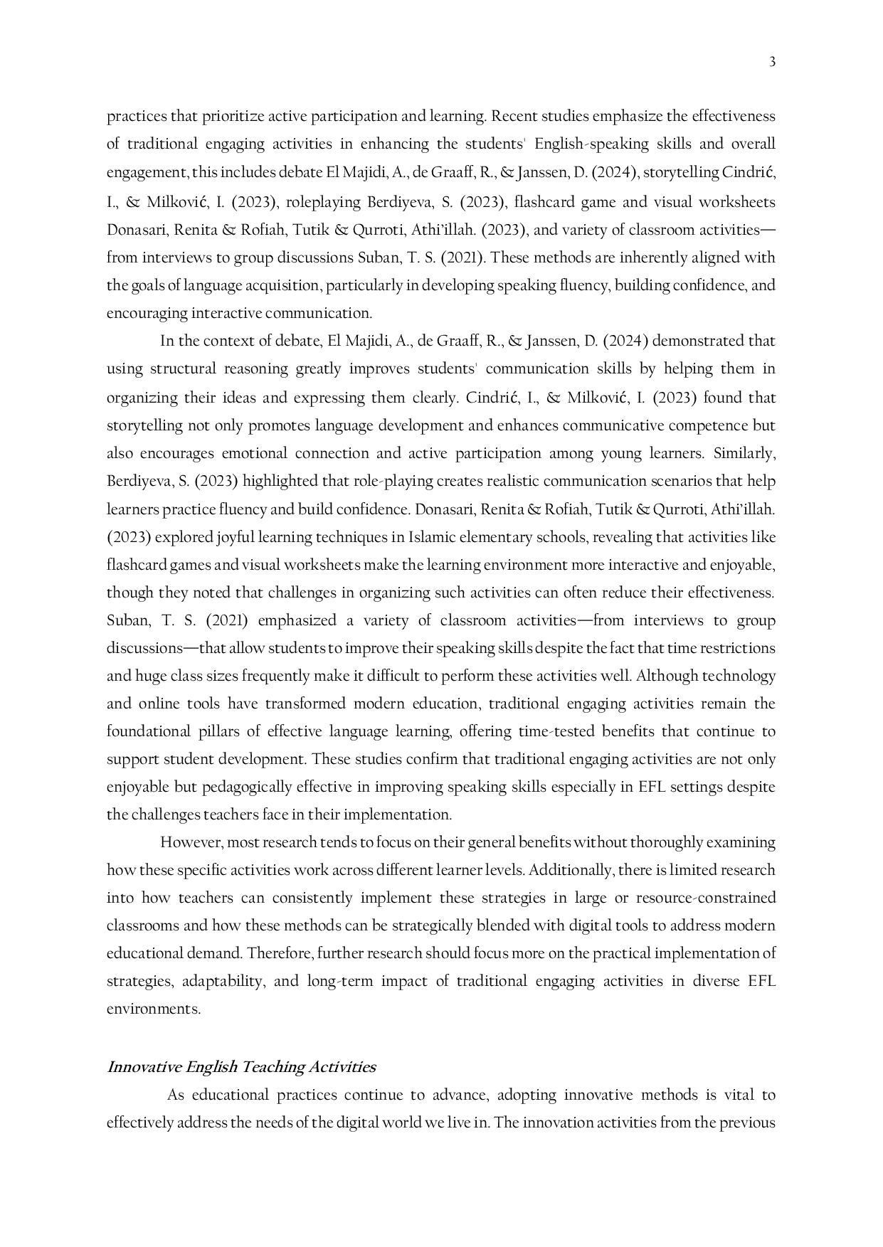 JURIS Enhancing Students Engagement and Speaking Skills through Interactive Activities in English Language Teaching Teachers and Students Perspectives