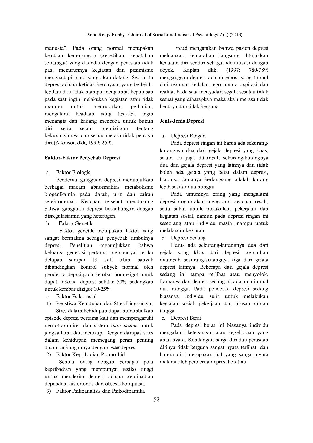 JURIS Hubungan Antara Kecerdasan Spiritual Dengan Depresi Pada Penyandang Cacat Pasca Kusta Di Liposos Donorojo Binaan Yastimakin Bangsri Jepara