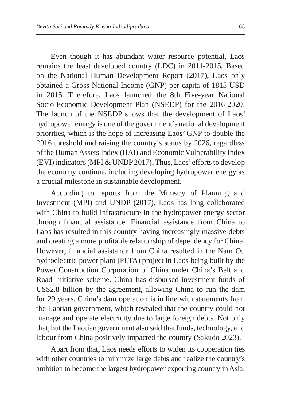 JURIS Geopolitics of Laos Renewable Energy and the Development of Water Energy for the Integrated Southeast Asia s Electricity