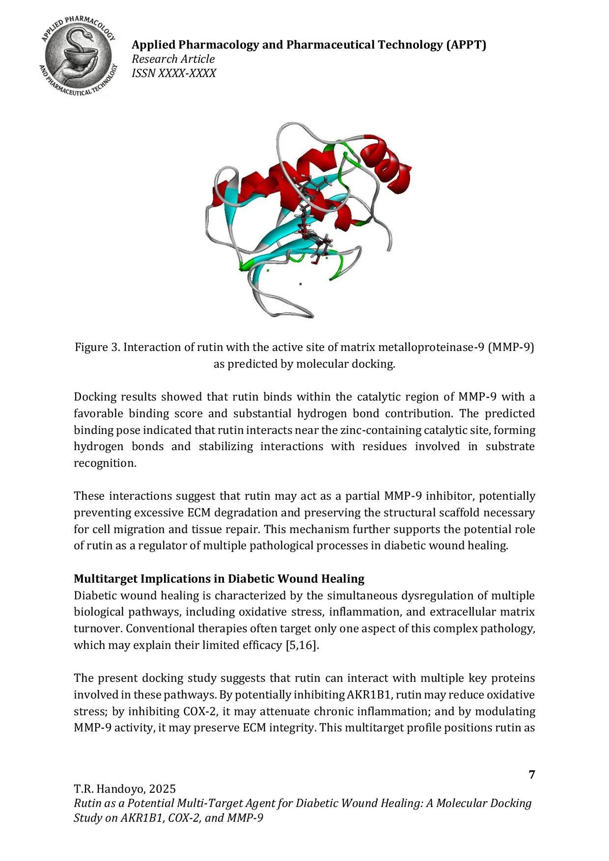 JURIS Rutin as a Potential Multi Target Agent for Diabetic Wound Healing A Molecular Docking Study on AKR1B1 COX 2 and MMP 9