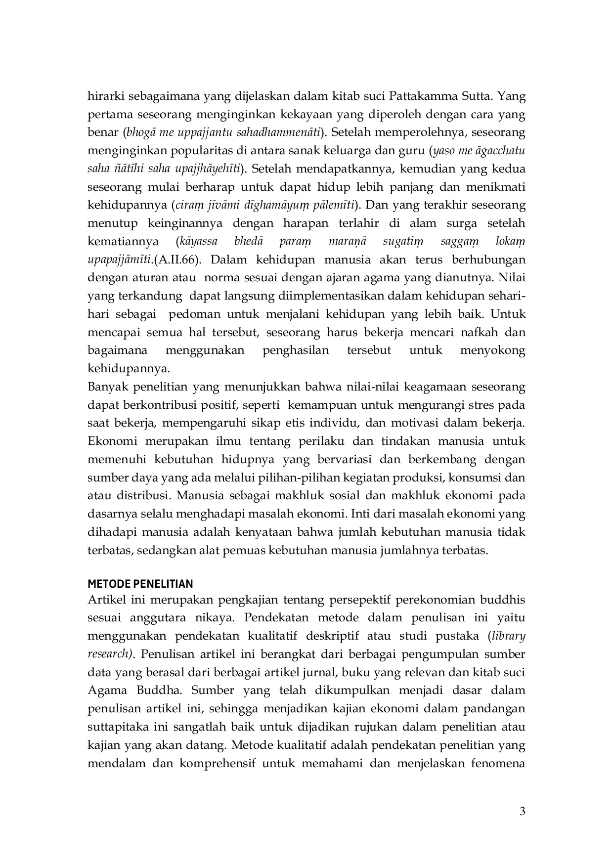 JURIS Persepektif Perekonomian Buddhis Sesuai Anguttara Nikaya