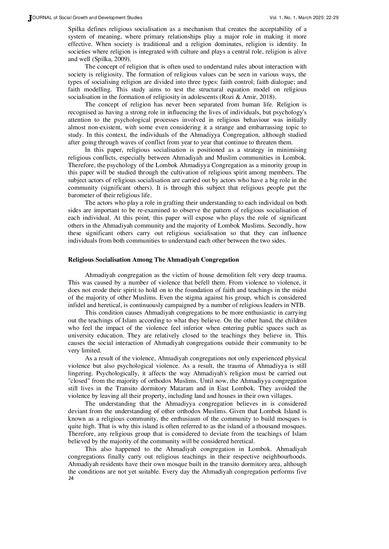 JURIS Significant Others and Social Transformation An Examination of the Ahmadiyah Conflict in Lombok