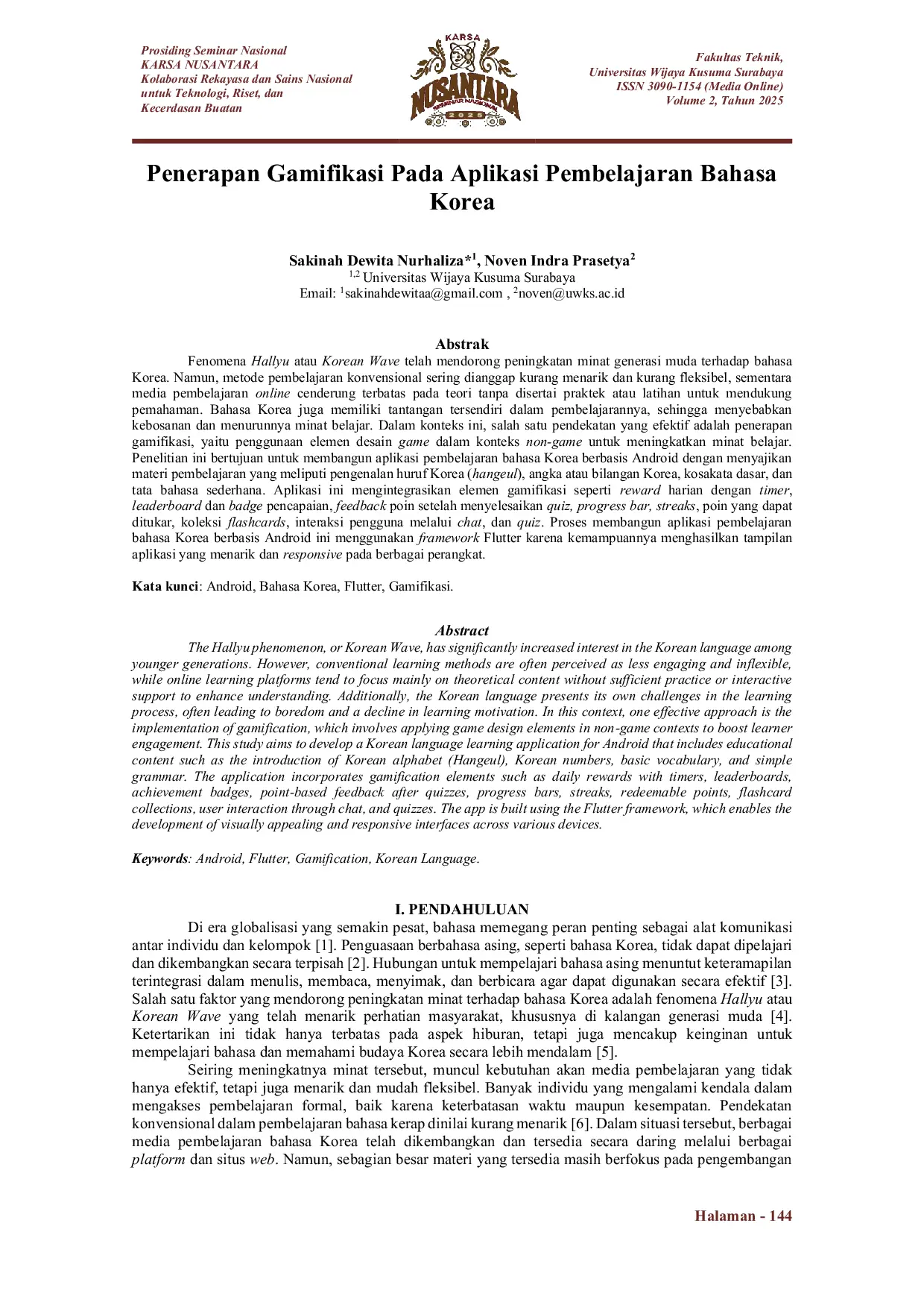 JURIS Penerapan Gamifikasi Pada Aplikasi Pembelajaran Bahasa Korea