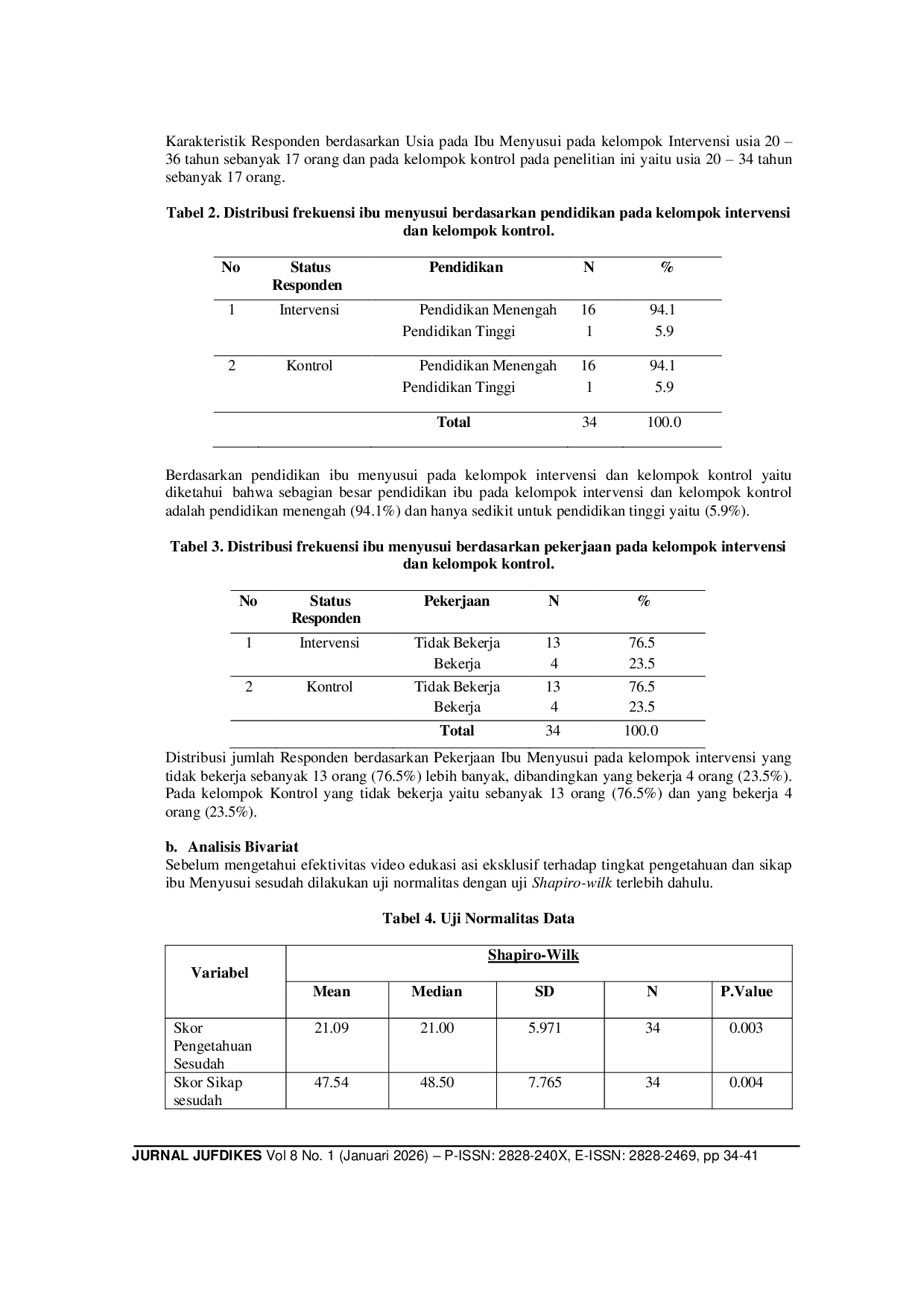 JURIS Efektivitas Edukasi Video Pemberian Asi Eksklusif Terhadap Pengetahuan Dan Sikap Ibu Menyusui