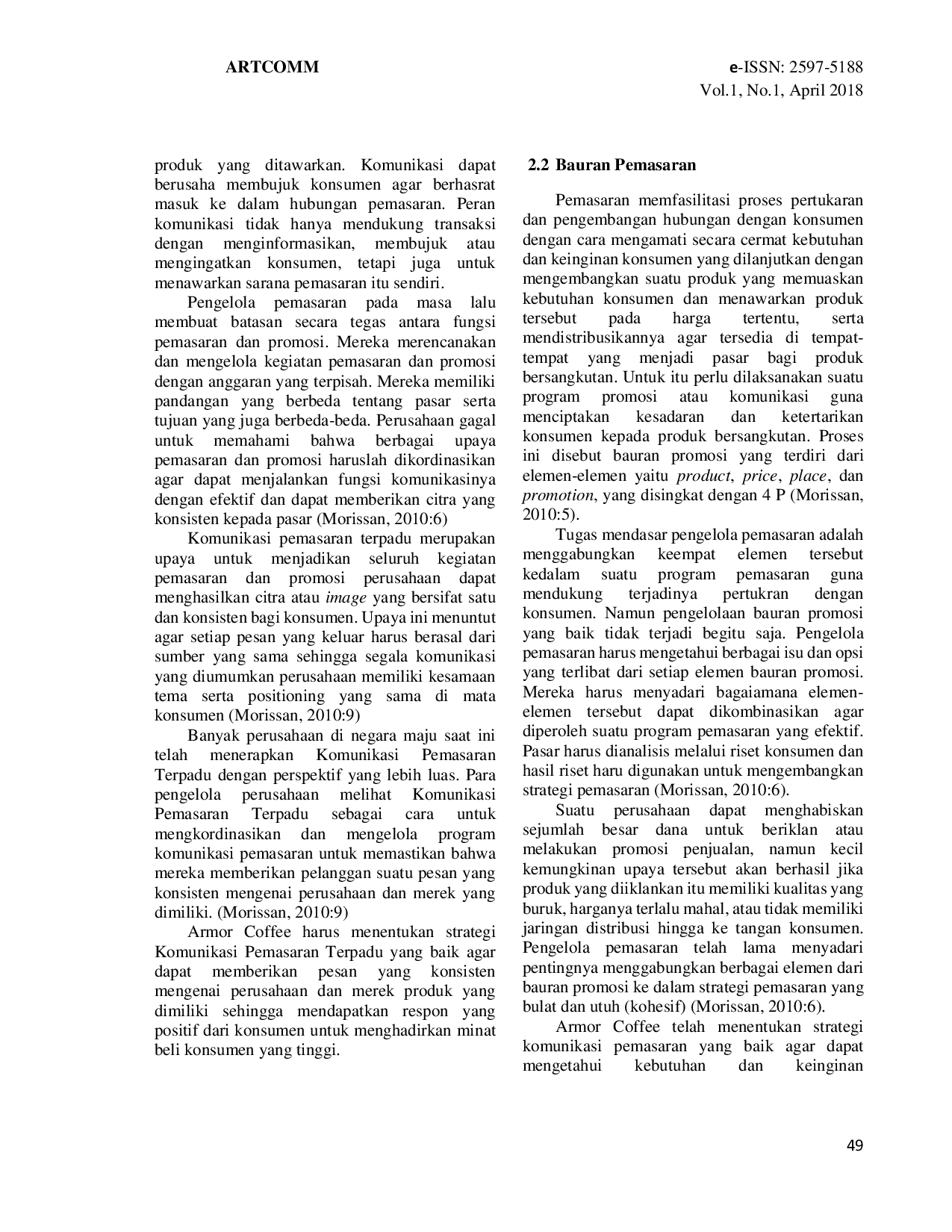 JURIS Strategi Bauran Promosi Armor Coffee