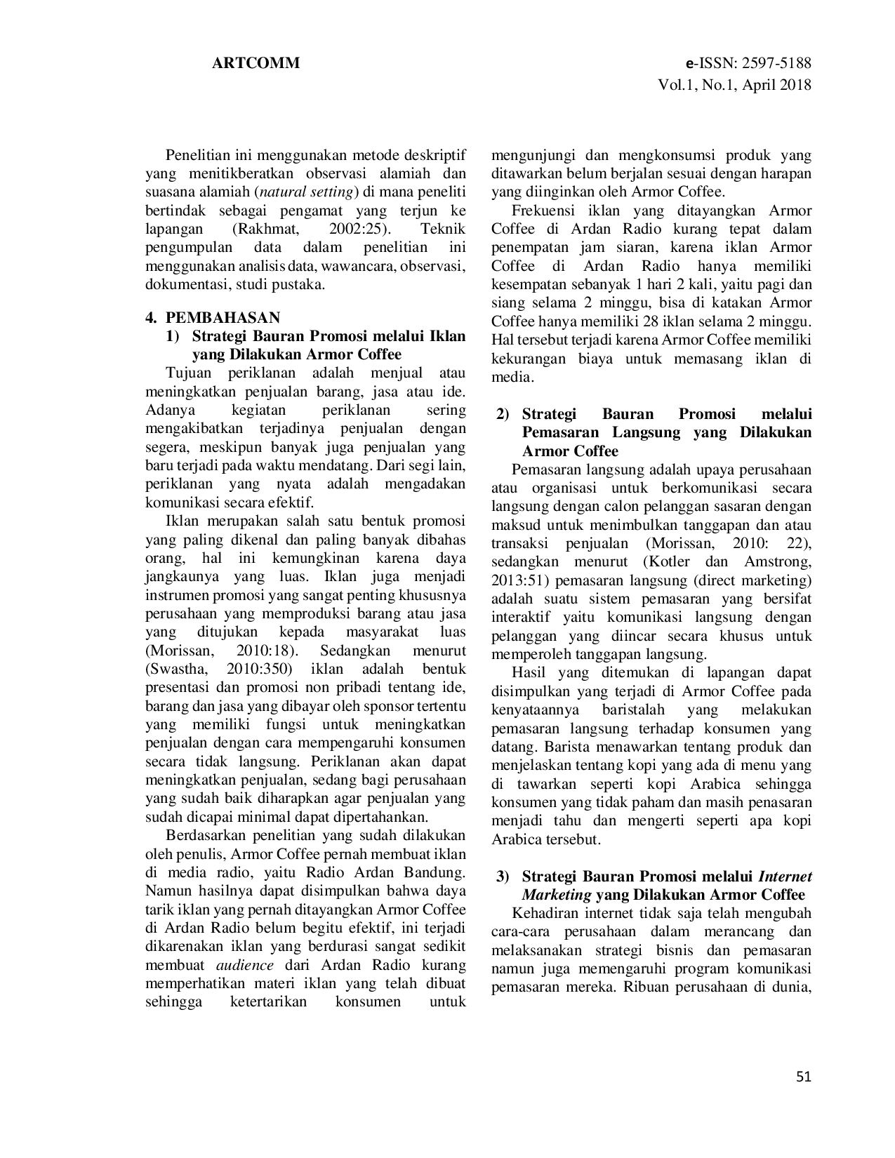 JURIS Strategi Bauran Promosi Armor Coffee