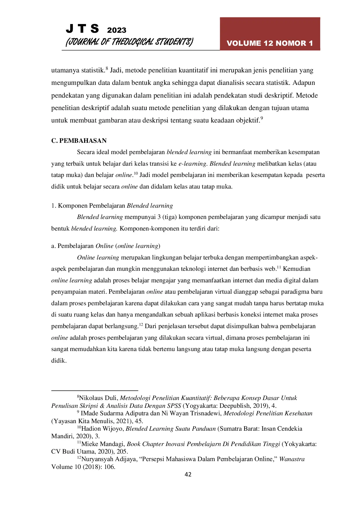 JURIS Efektivitas Model Pembelajaran Blended Learning Pada Masa Pandemi