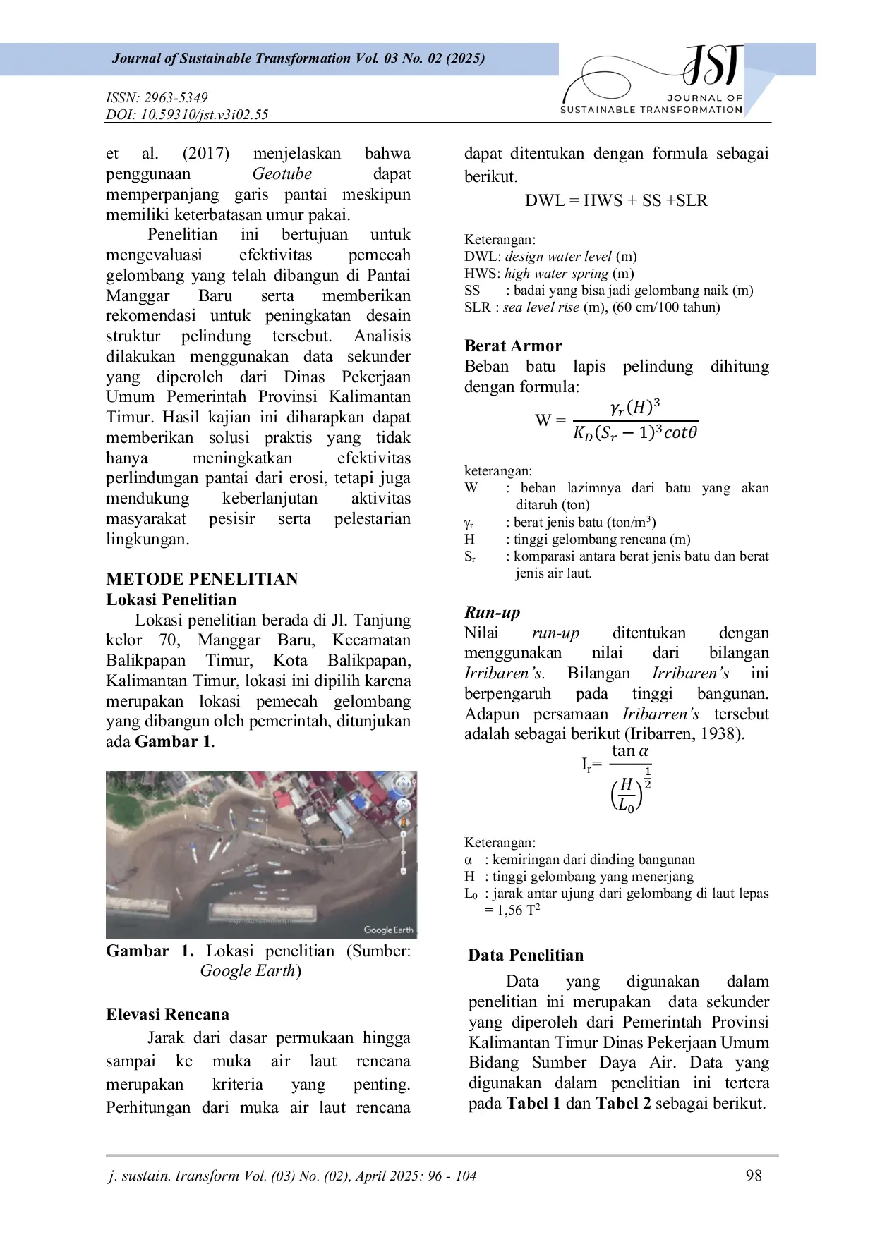 JURIS Evaluasi Pemecah Gelombang Pantai Manggar Baru