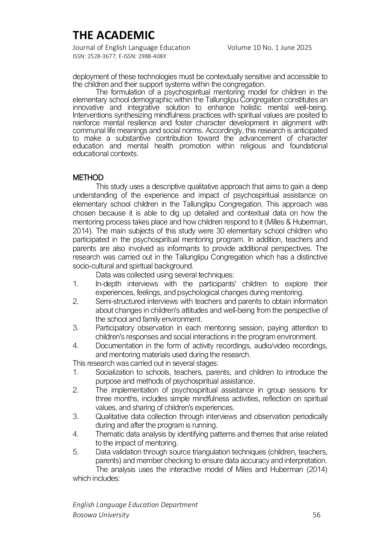 JURIS Psychospiritual Assistance Model for Elementary School Children to Improve Mental Welfare in the Tallunglipu Congregation Environment