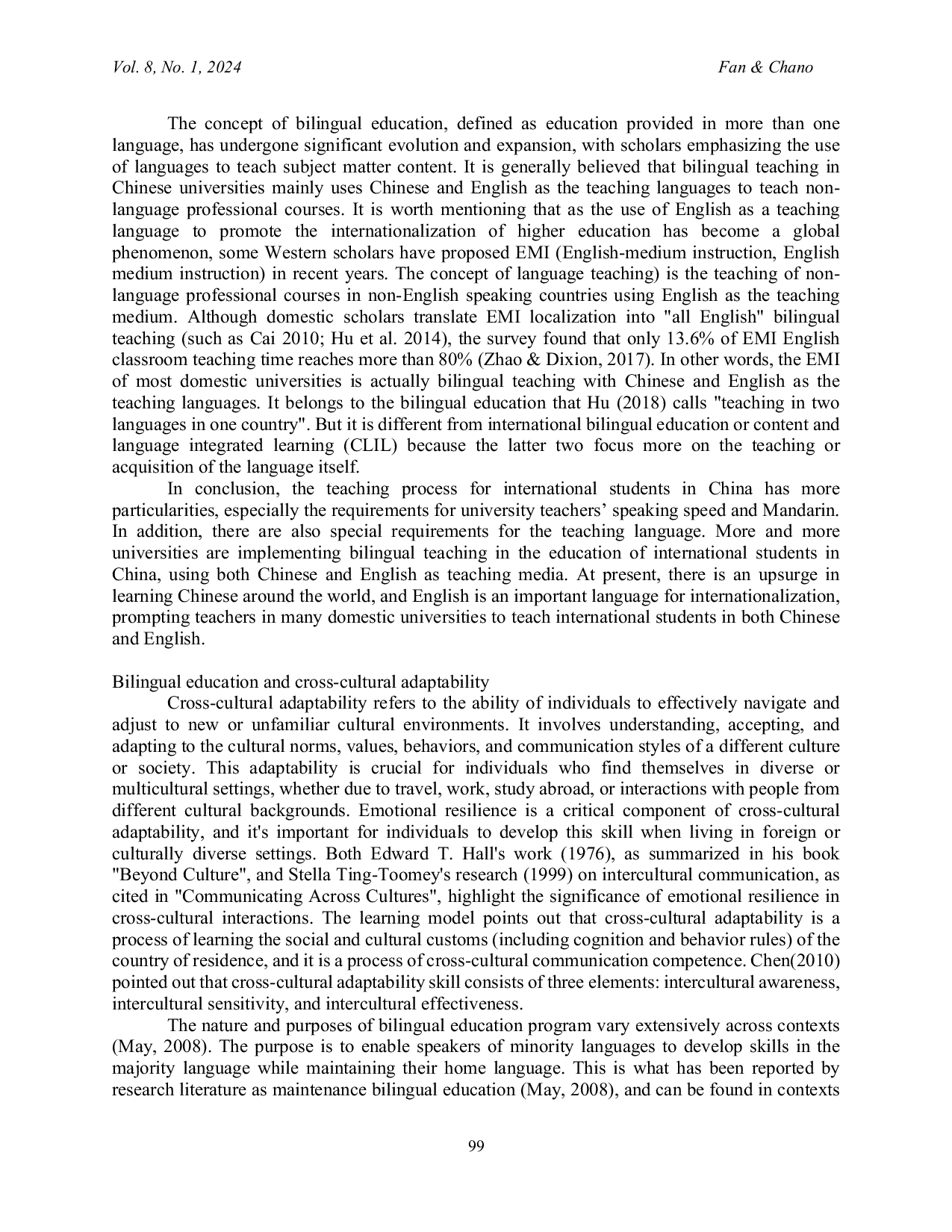 JURIS Enhancing ASEAN Students Cross Cultural Adaptability in Higher Education Exploring the Issues of Applying Bilingual Education in China Panorama Curriculum