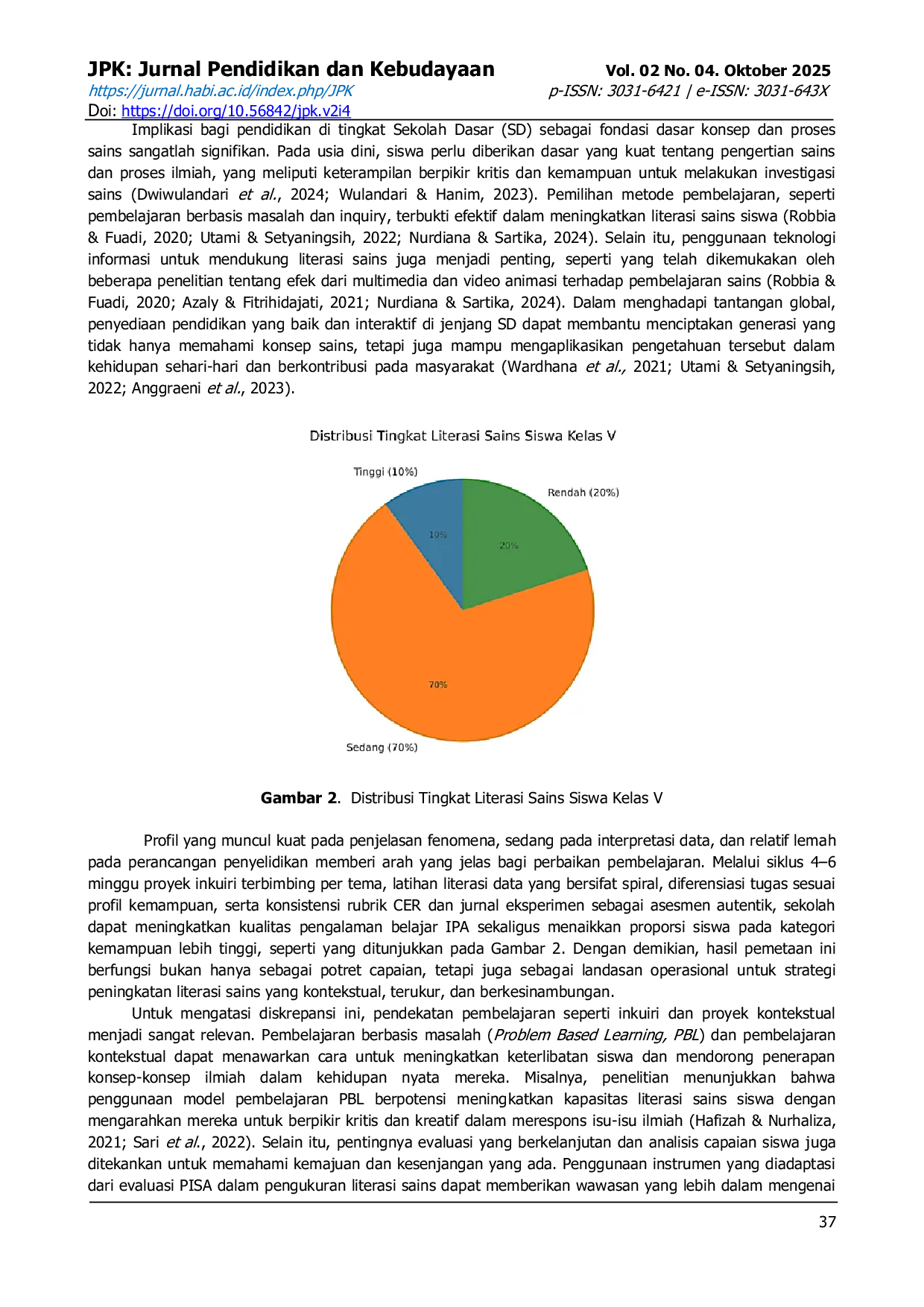 JURIS Profil Literasi Sains Siswa Sekolah Dasar pada Kurikulum Merdeka Analisis Fenomena Penyelidikan dan Interpretasi Data