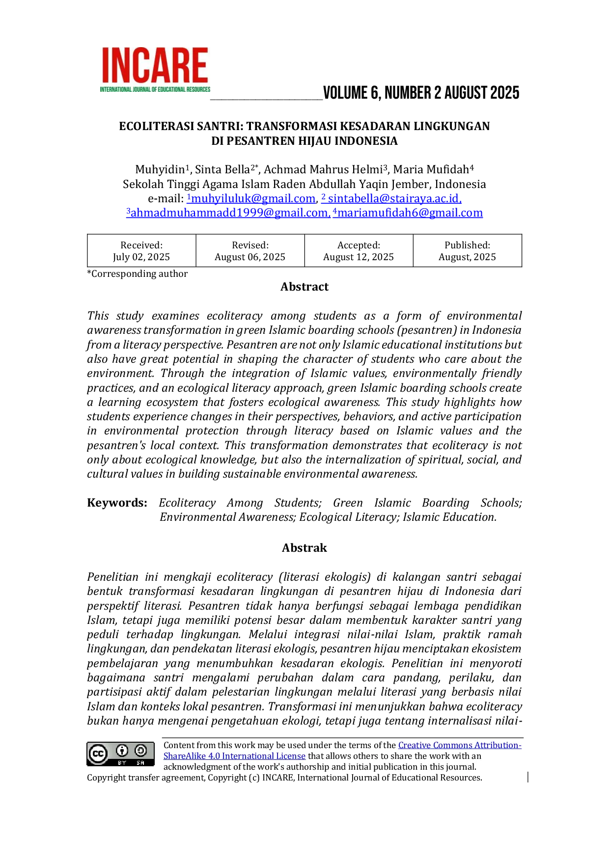 JURIS Ecoliterasi Santri Transformasi Kesadaran Lingkungan di Pesantren Hijau Indonesia