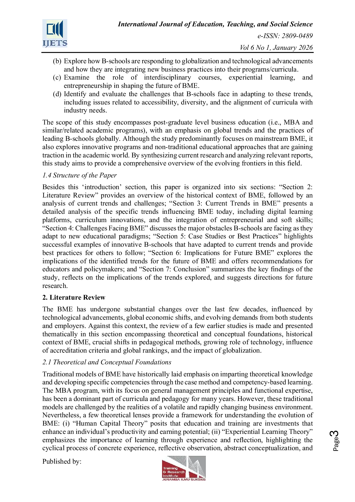 JURIS Evolving Frontiers Mapping Current Trends in Business and Management Education in the 21st Century