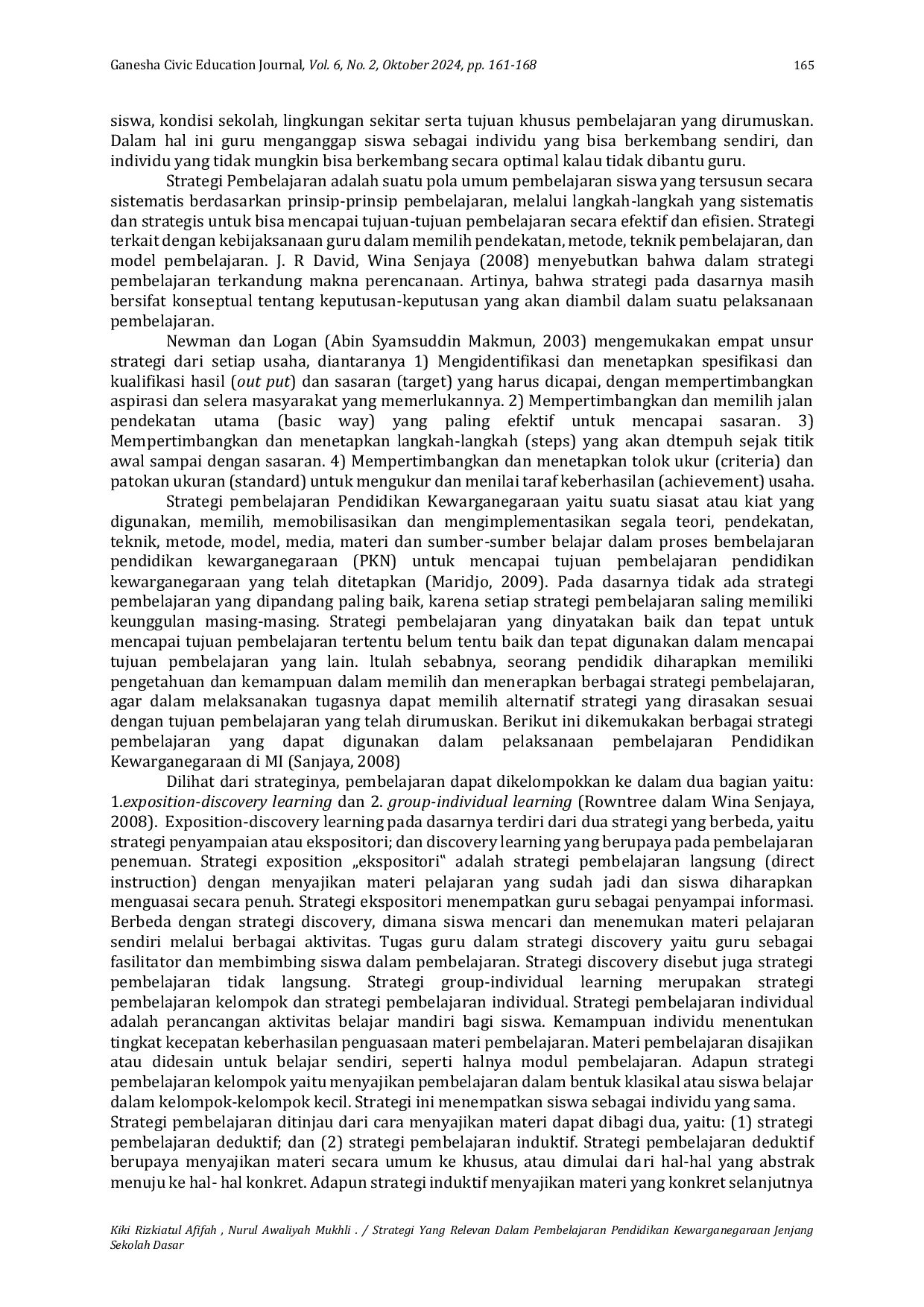 JURIS Strategi Yang Relevan Dalam Pembelajaran Pendidikan Kewarganegaraan Jenjang Sekolah Dasar