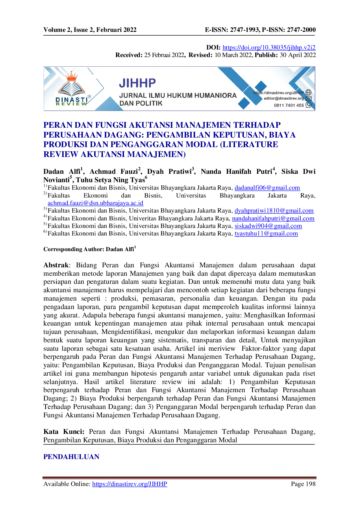 juris Peran Dan Fungsi Akuntansi Manajemen Terhadap Perusahaan Dagang