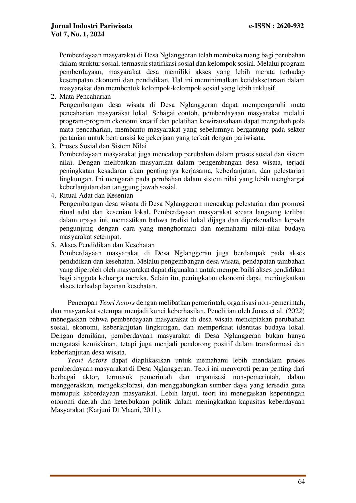 juris Konsep Pemberdayaan Masyarakat dalam Perencanaan Desa Wisata Nglanggeran