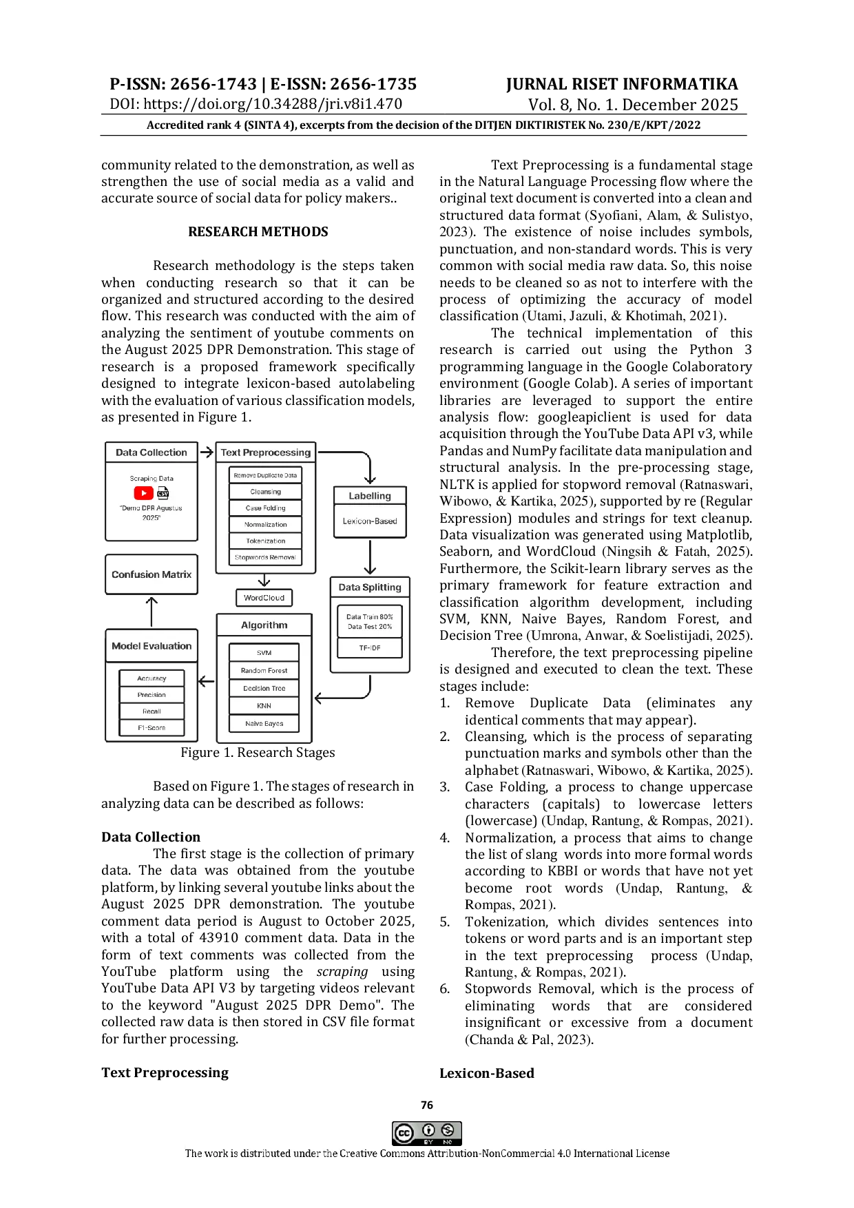JURIS Comparative Machine Learning Algorithms For YouTube Sentiment Analysis On DPR Demonstration 2025 Using Lexicon