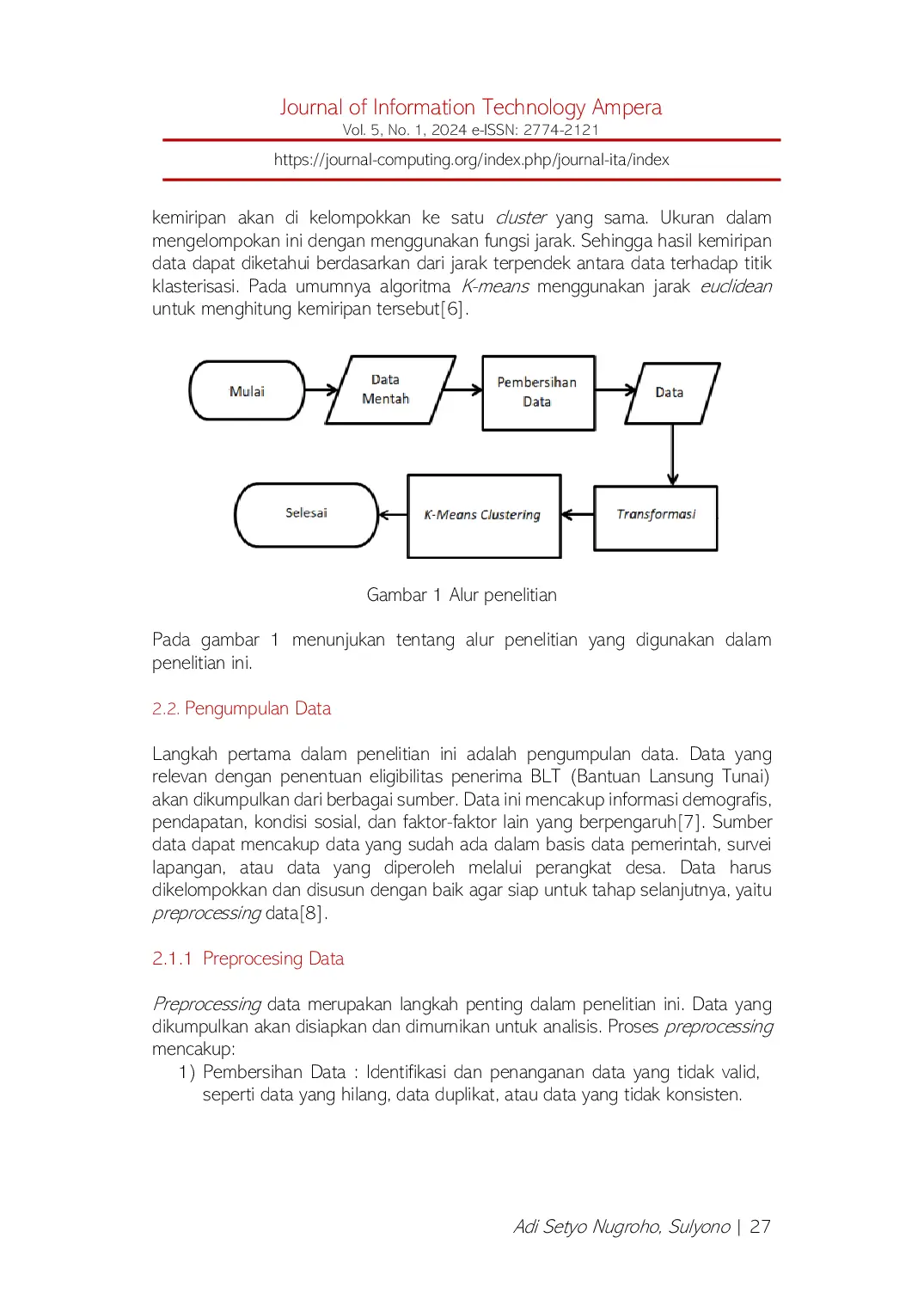 JURIS Penerapan Metode K Means Clustering Untuk Penentuan Eligibilitas Bantuan Langsung Tunai Berbasis Mobile