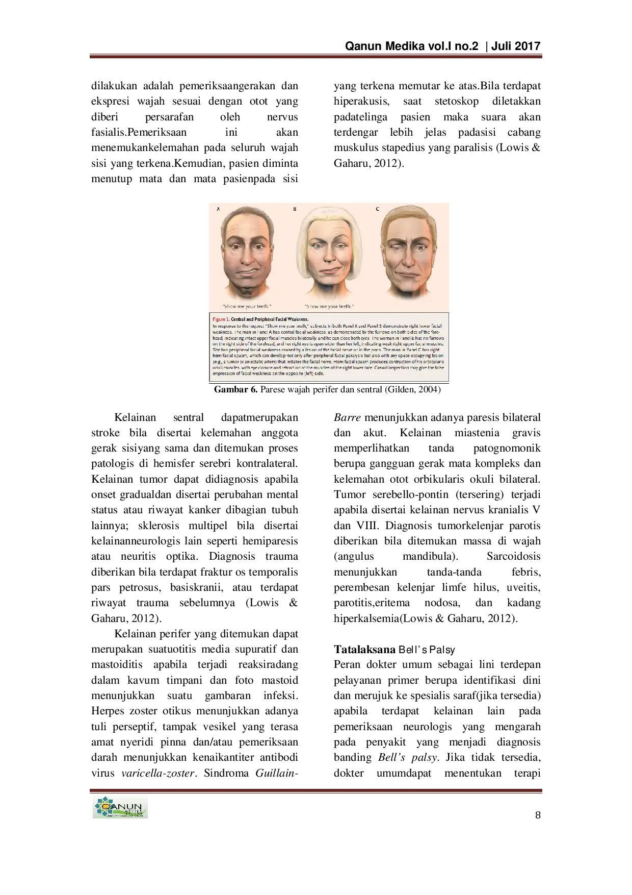JURIS Tinjauan Anatomi Klinik dan Manajemen Bell s Palsy