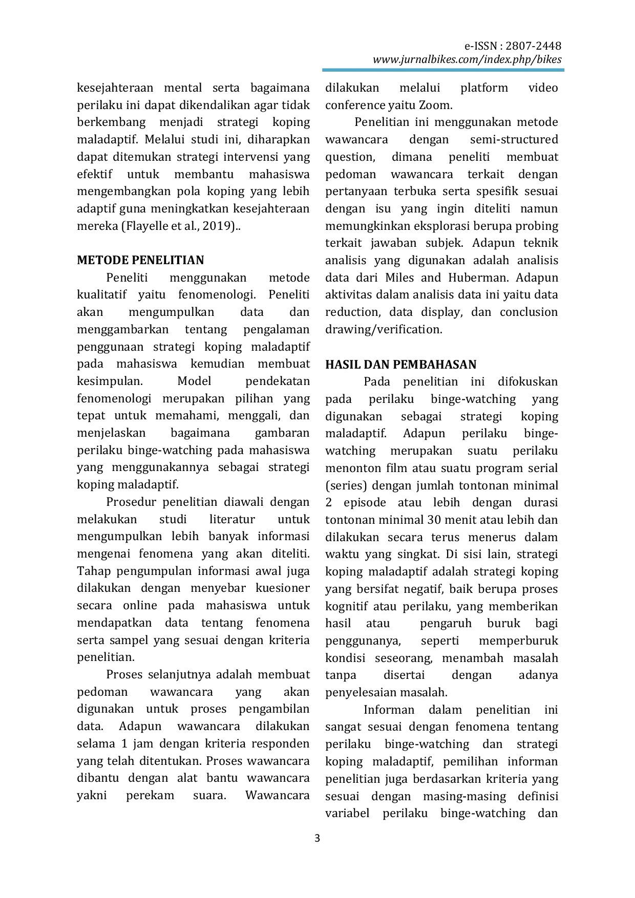 JURIS Perilaku Binge Watching Sebagai Strategi Koping Maladaptif Pada Mahasiswa