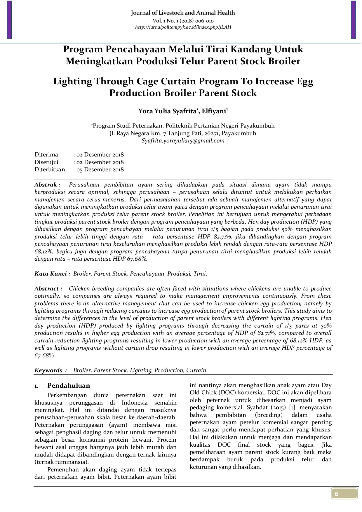 JURIS Program Pencahayaan Melalui Tirai Kandang Untuk Meningkatkan Produksi Telur Parent Stock Broiler