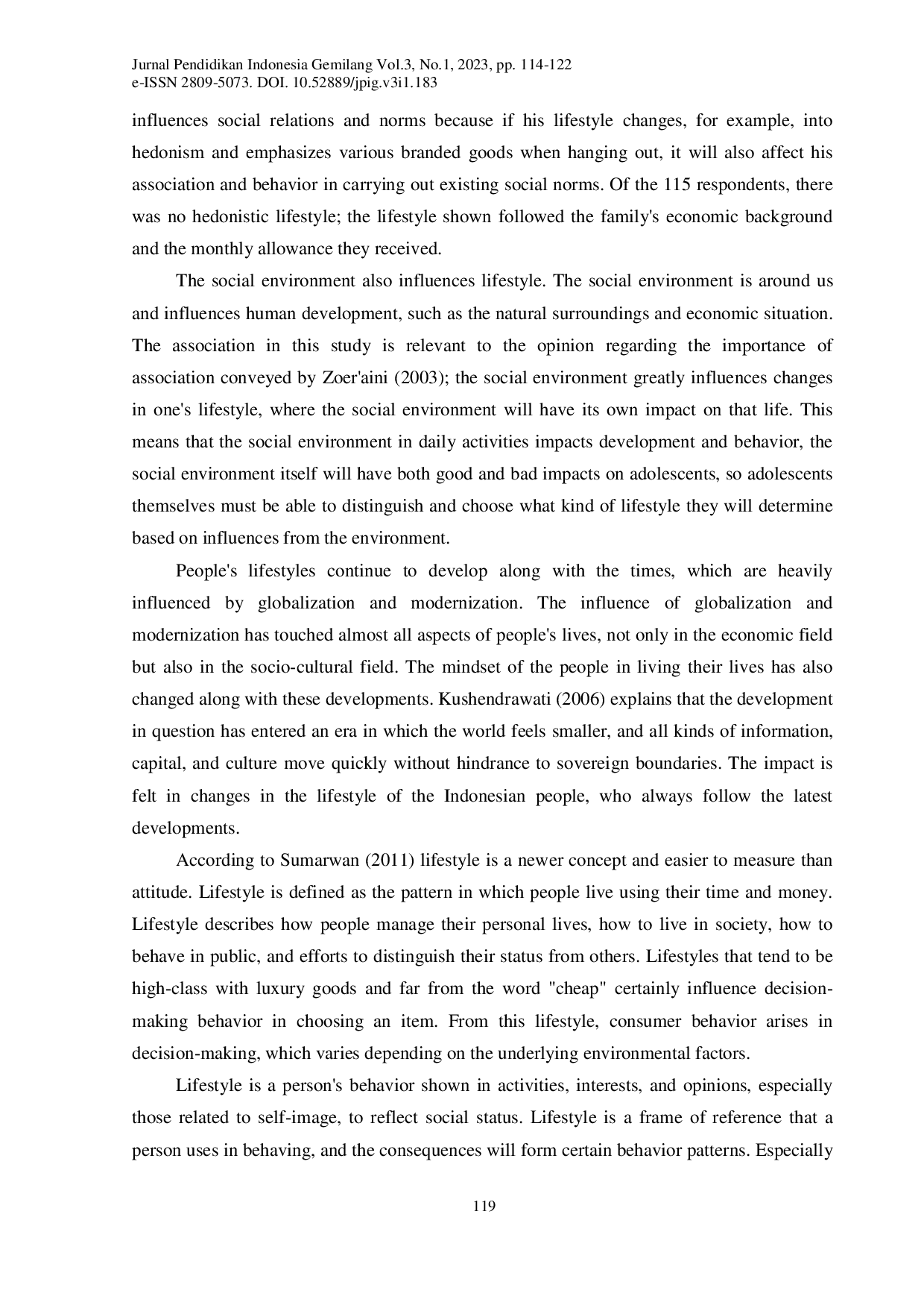 juris The Effect of Lifestyle on Social and Social Norm A Case Study of Male University Students at a Public University in Banten Indonesia