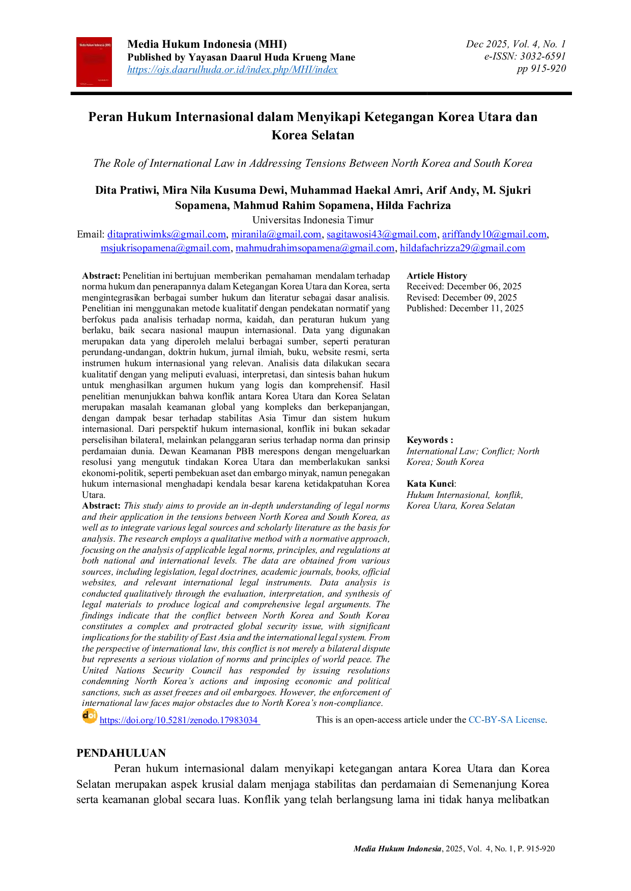 JURIS Peran Hukum Internasional dalam Menyikapi Ketegangan Korea Utara dan Korea Selatan