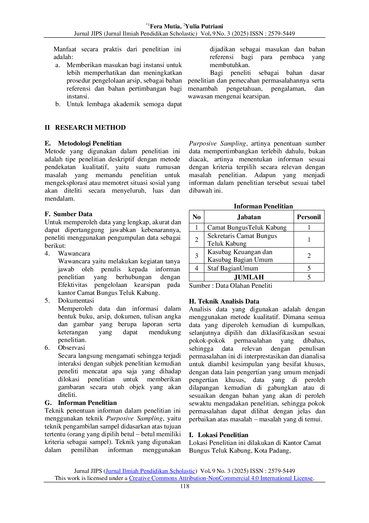 JURIS Pengelolaan Karsipan Pada Kantor Camat Bungus Teluk Kabung