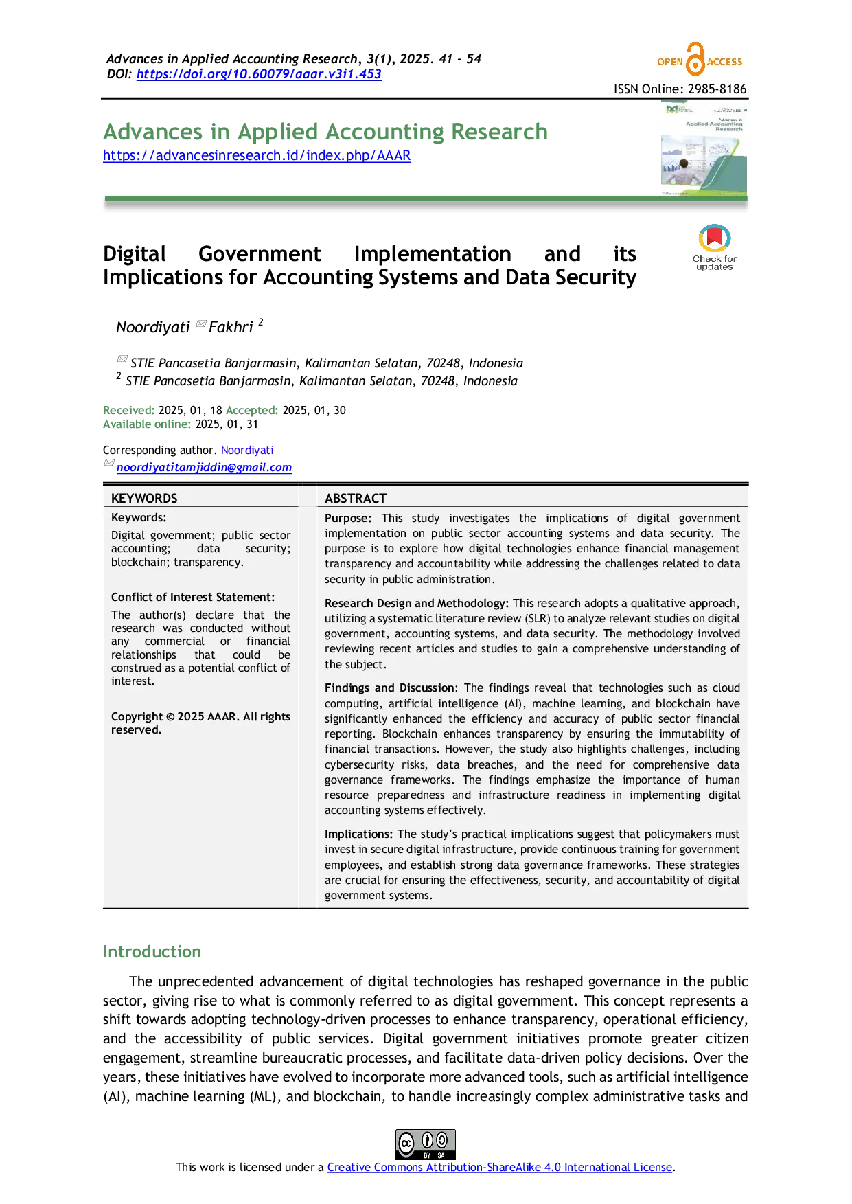 JURIS Digital Government Implications for Accounting Systems and Data Security