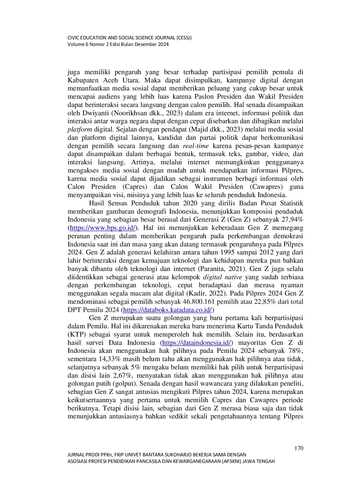 JURIS Pengaruh Media Sosial terhadap Partisipasi Generasi Z pada Pemilihan Presiden 2024