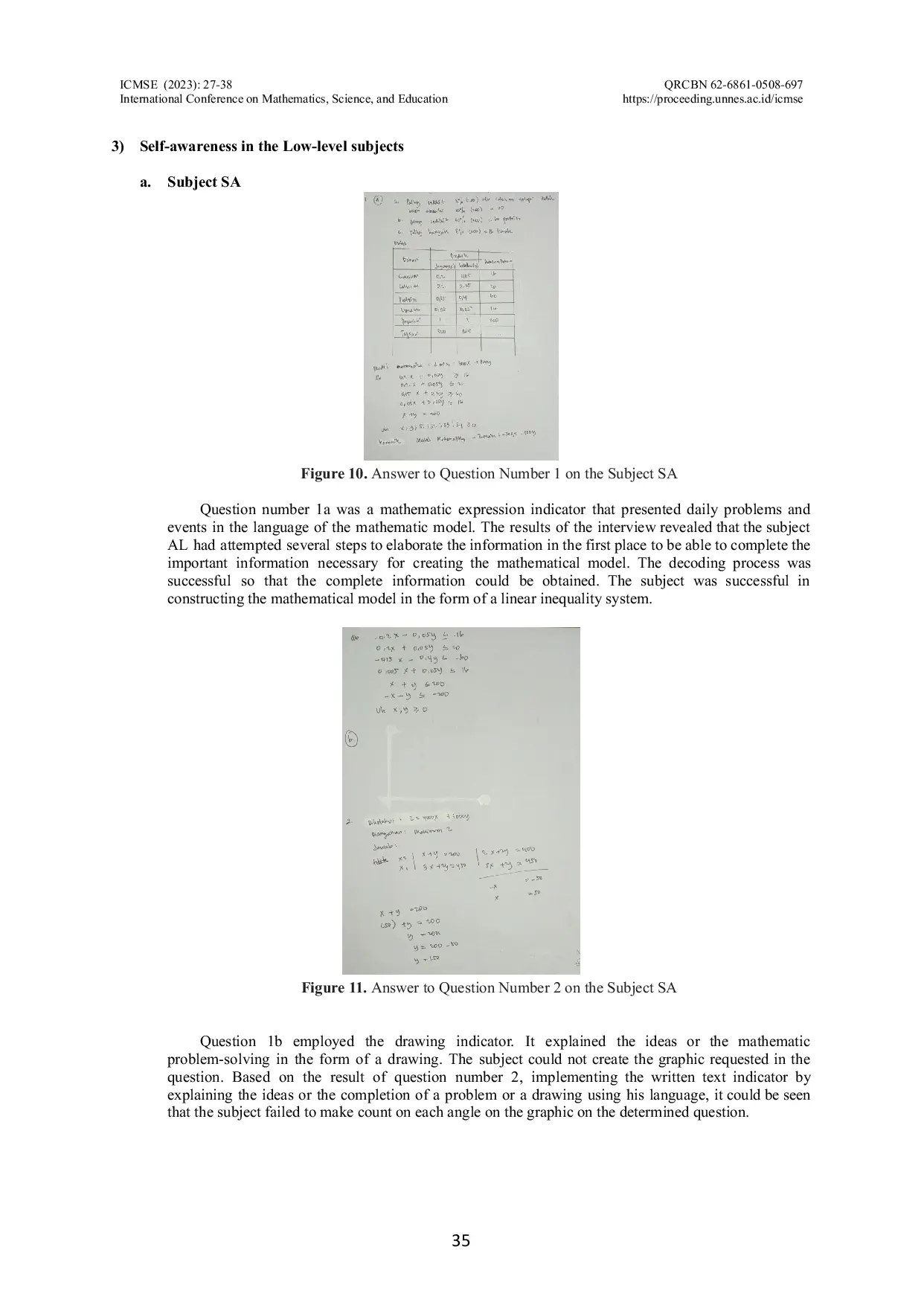 JURIS The Students Mathematical Communication Skills Based on The Levels of Self Awareness