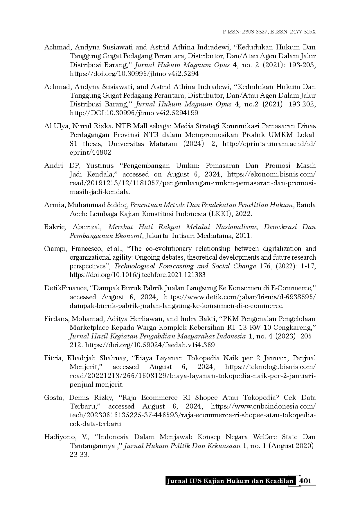 juris The Role of the Welfare State in Regulating Marketplace Policies to Protect the Sustainability of Micro Small and Medium Enterprises in Indonesia