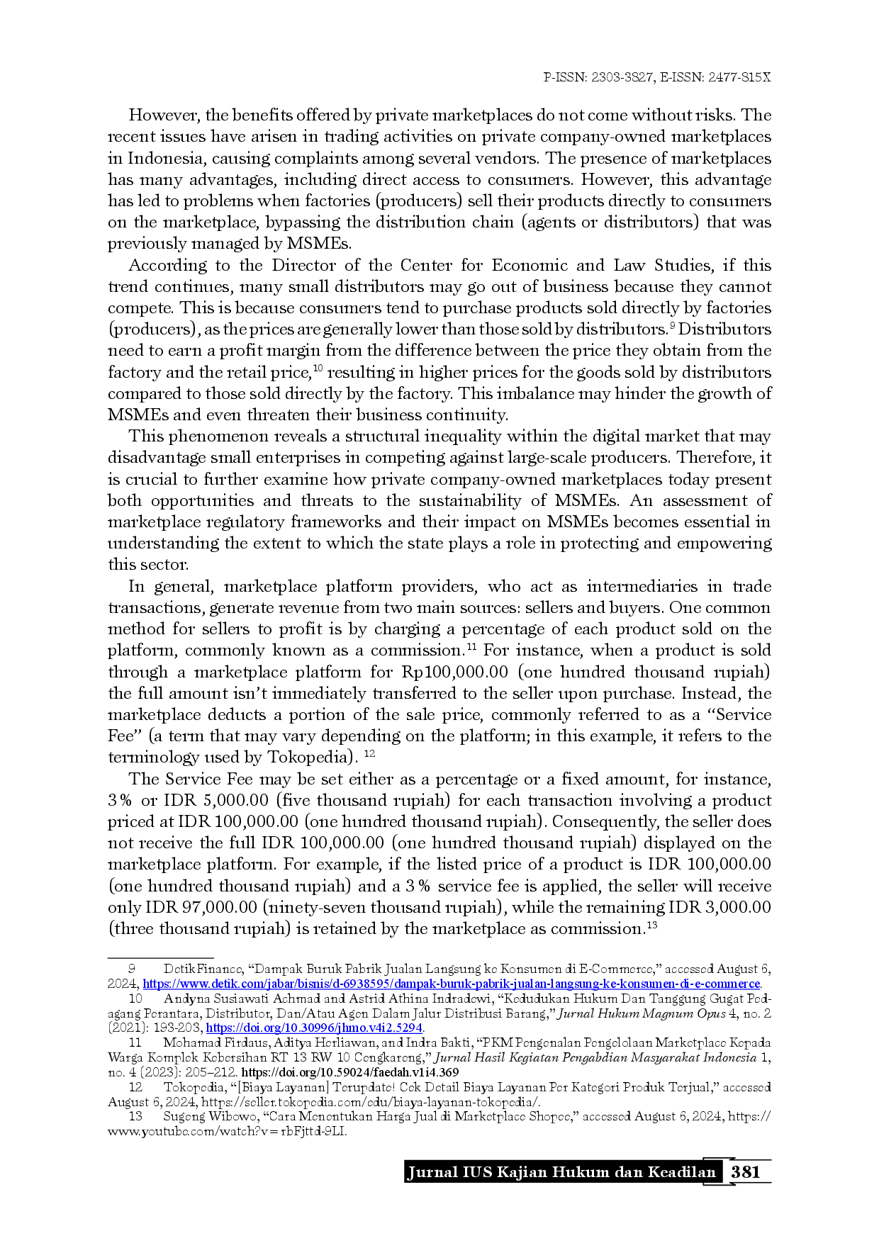 juris The Role of the Welfare State in Regulating Marketplace Policies to Protect the Sustainability of Micro Small and Medium Enterprises in Indonesia