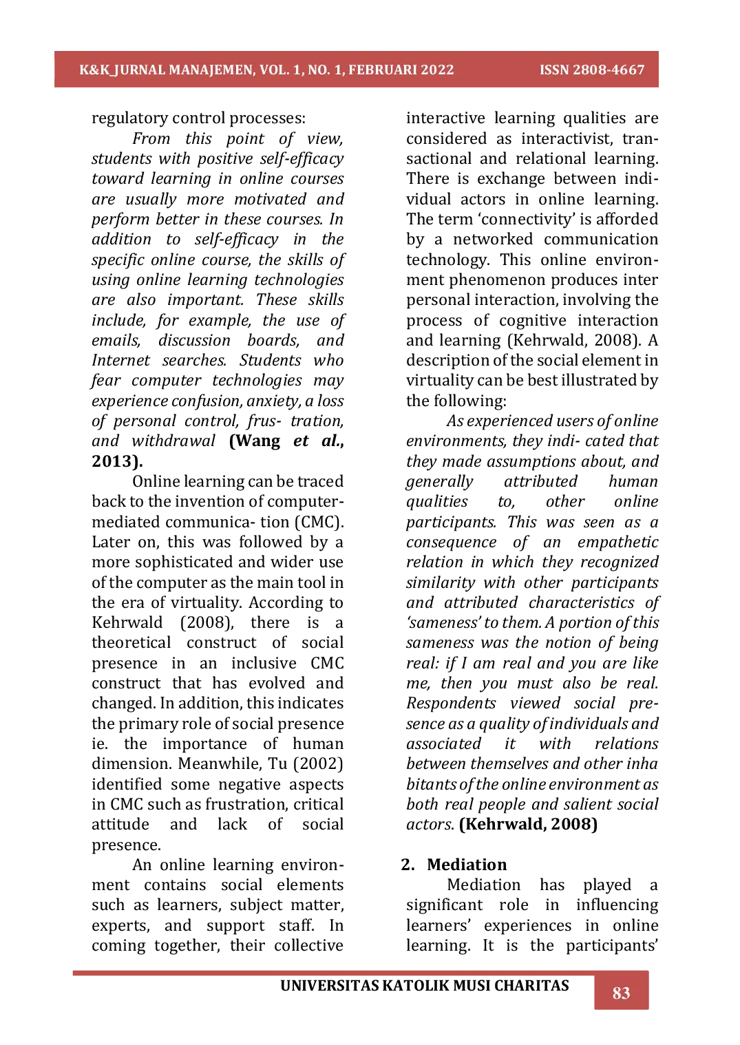 JURIS Make Sense Of It The Role Of Mediation And Perceived Benefit In An Online Learning Environment