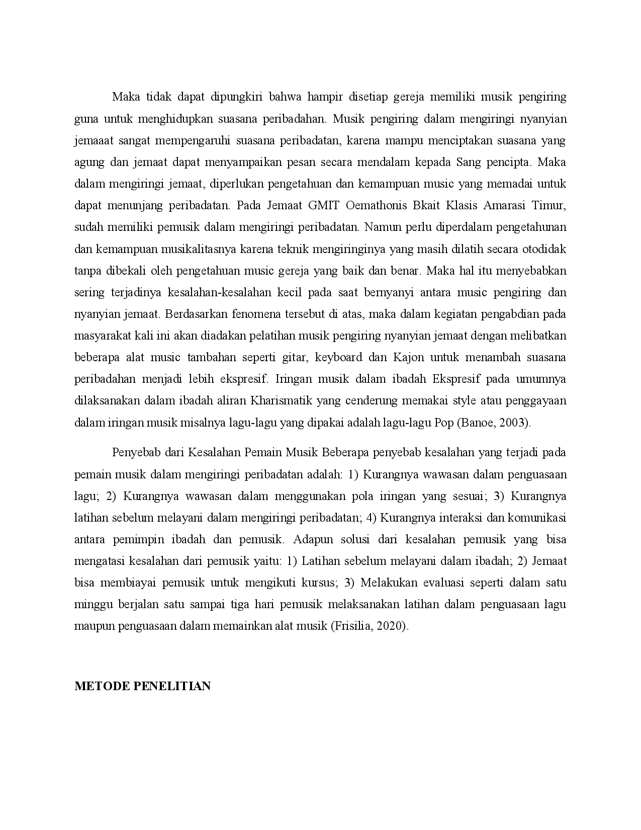 juris Pelatihan Musik Pengiring Dan Nyanyian Jemaat Di Gmit Hal o Bieto Klasis Amarasi Barat