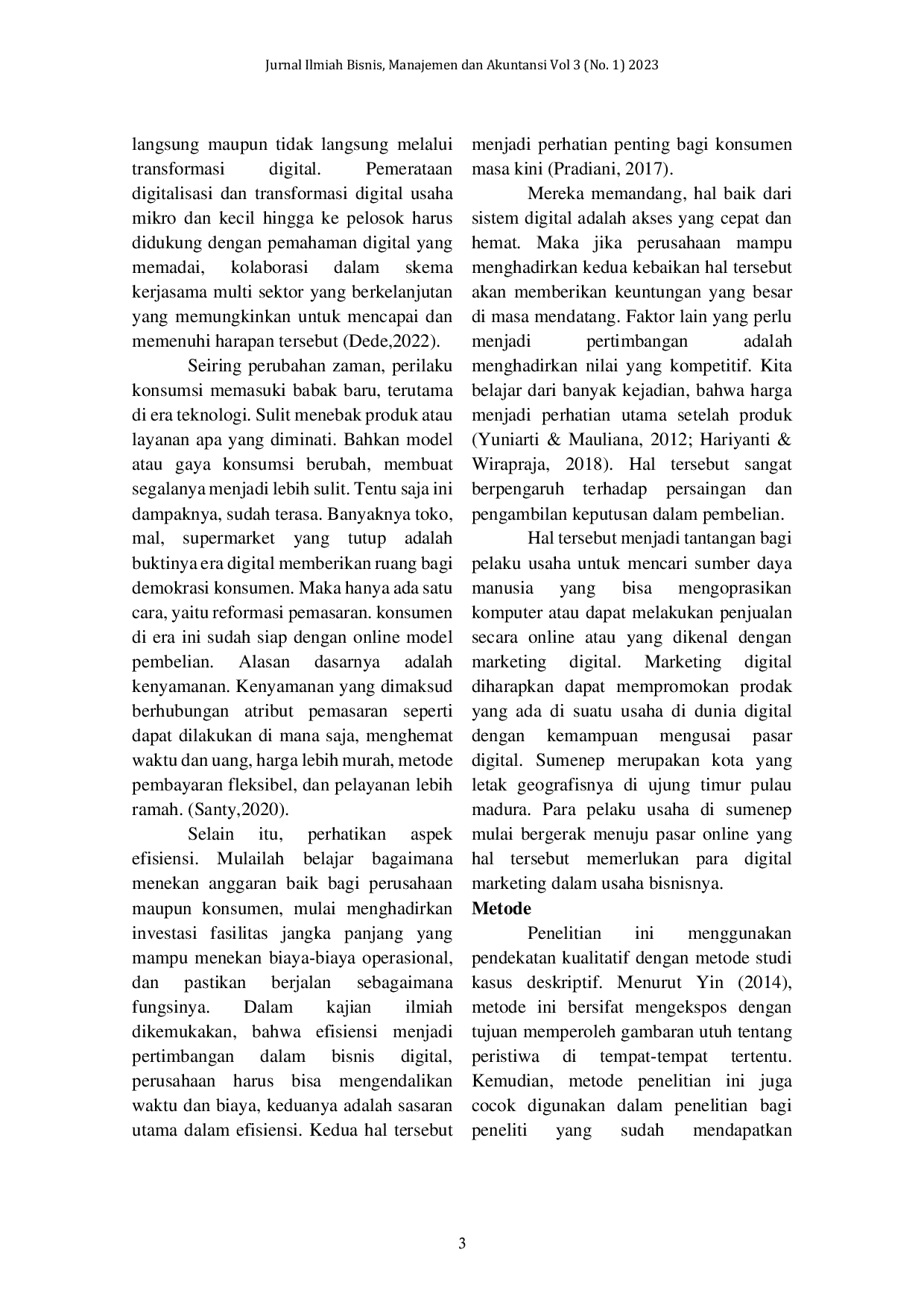 JURIS Analisis pada Pelaku Bisnis dalam Rekrutmen Karyawan Marketing Digital di Kabupaten Sumenep