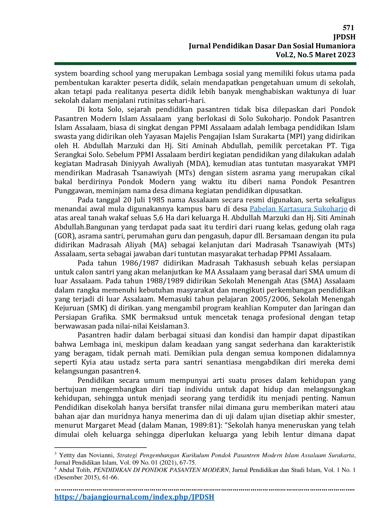 JURIS Pendidikan Karakter Pada Pondok Pasantren Modern Islam Assalaam Surakarta